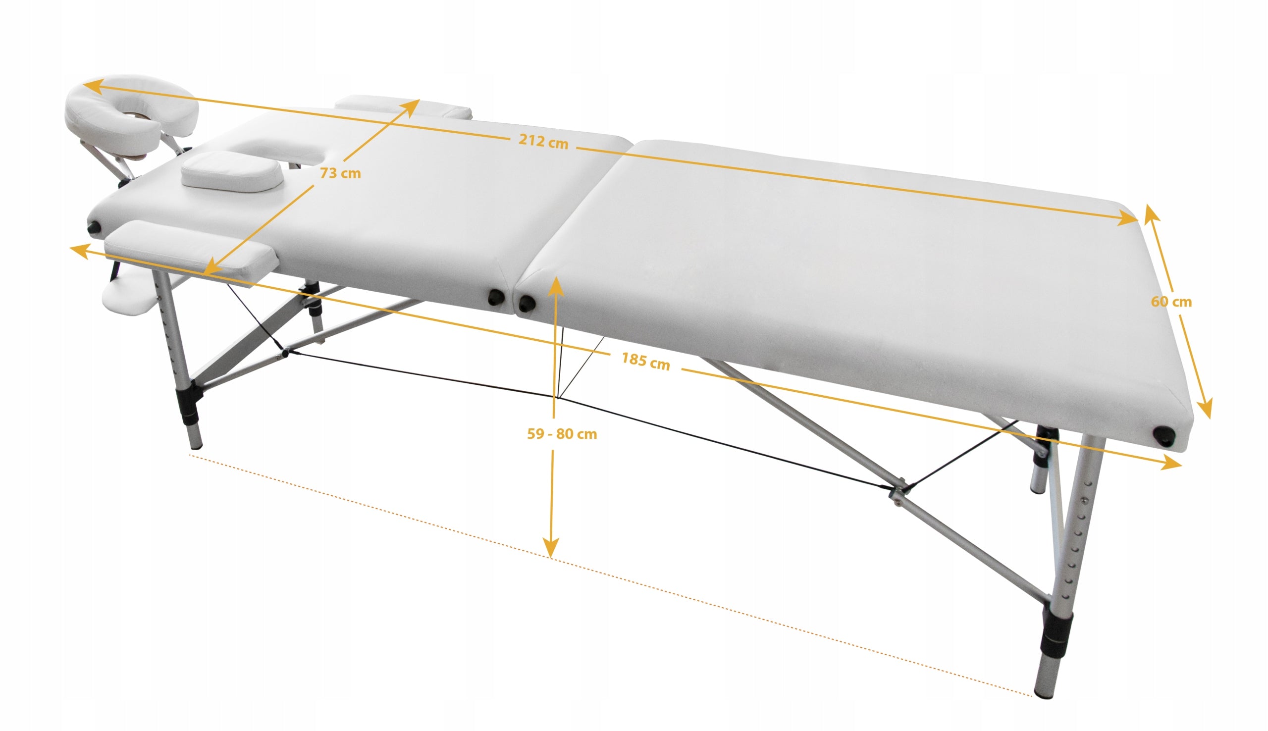Masažinis stalas Fluxar MS-041, balta, 2 segmentų