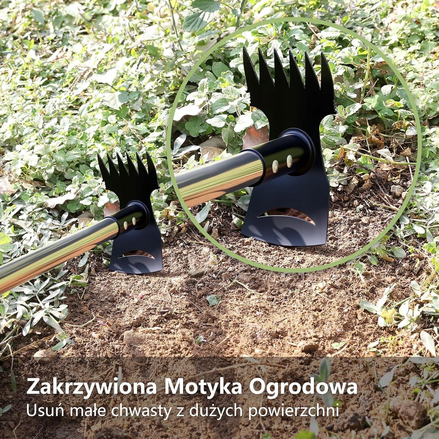 Ravėjimo įrankis 2-in-1, grėblys ir kauptukas, 148 cm rankena