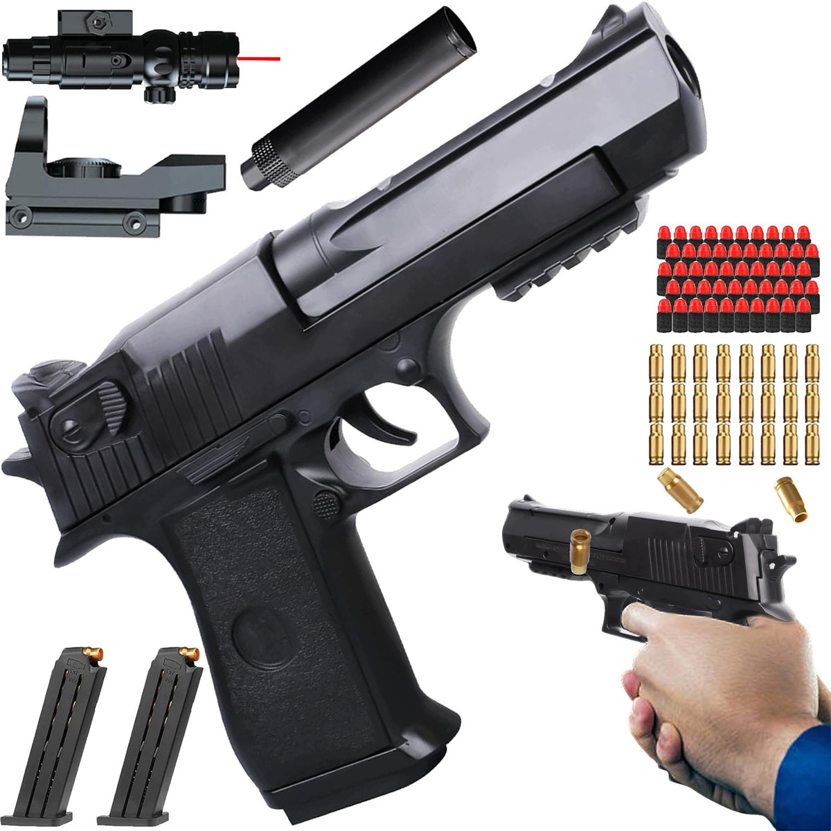 1:1 Desert Eagle M1911 Kids Toy Gun, Foam Gun