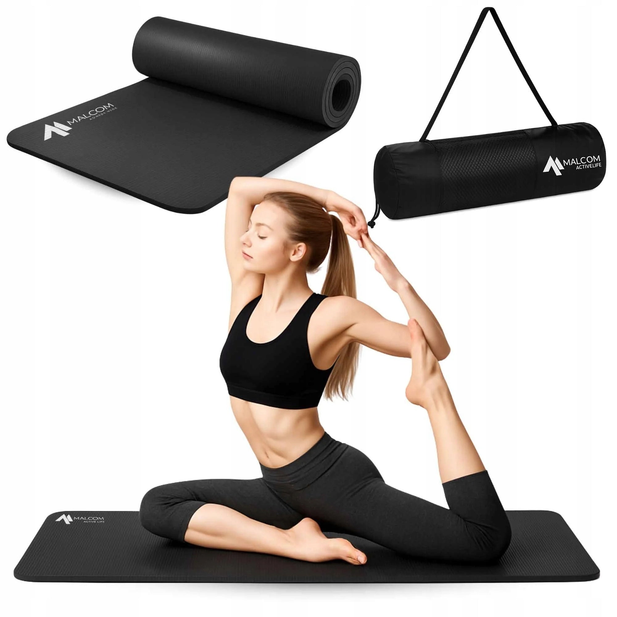 1.5 CM THICK NBR ANTI-SLIP TRAINING YOGA MAT LARGE + BAG