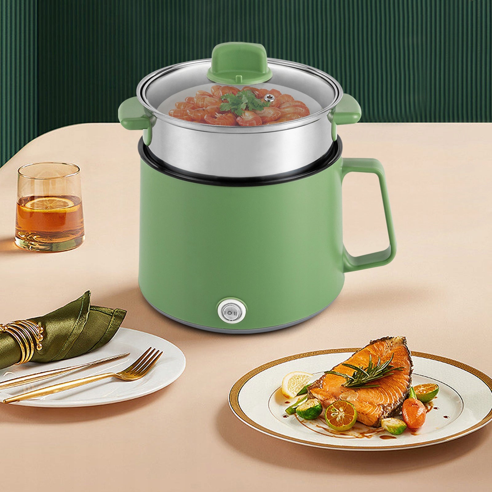 1.7L Portable Non-stick Pot Electric Double Power Control for Ramen|CE Manufacturer code JJFTTG5ZEULBS