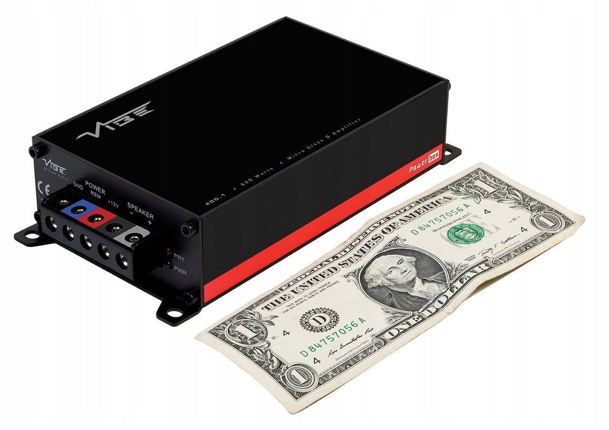 1-CHANNEL CAR AMPLIFIER 400W RMS VIBE POWERBOX400.1 FOR SUBWOOFER Packaging status original