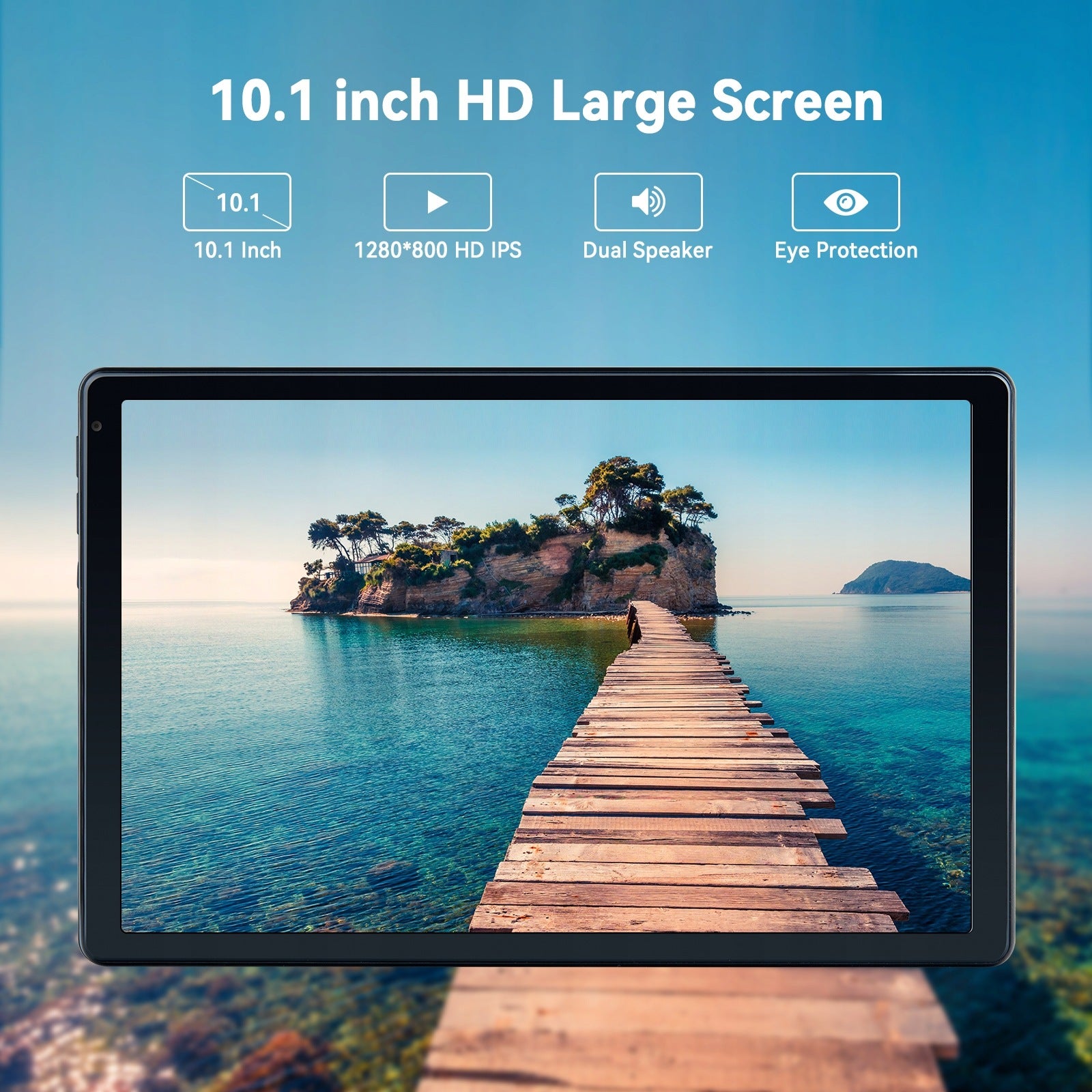 10.1" 8-Core Tablet Android 15 24GB RAM 128GB WiFi HD Keyboard for Study Charger included yes