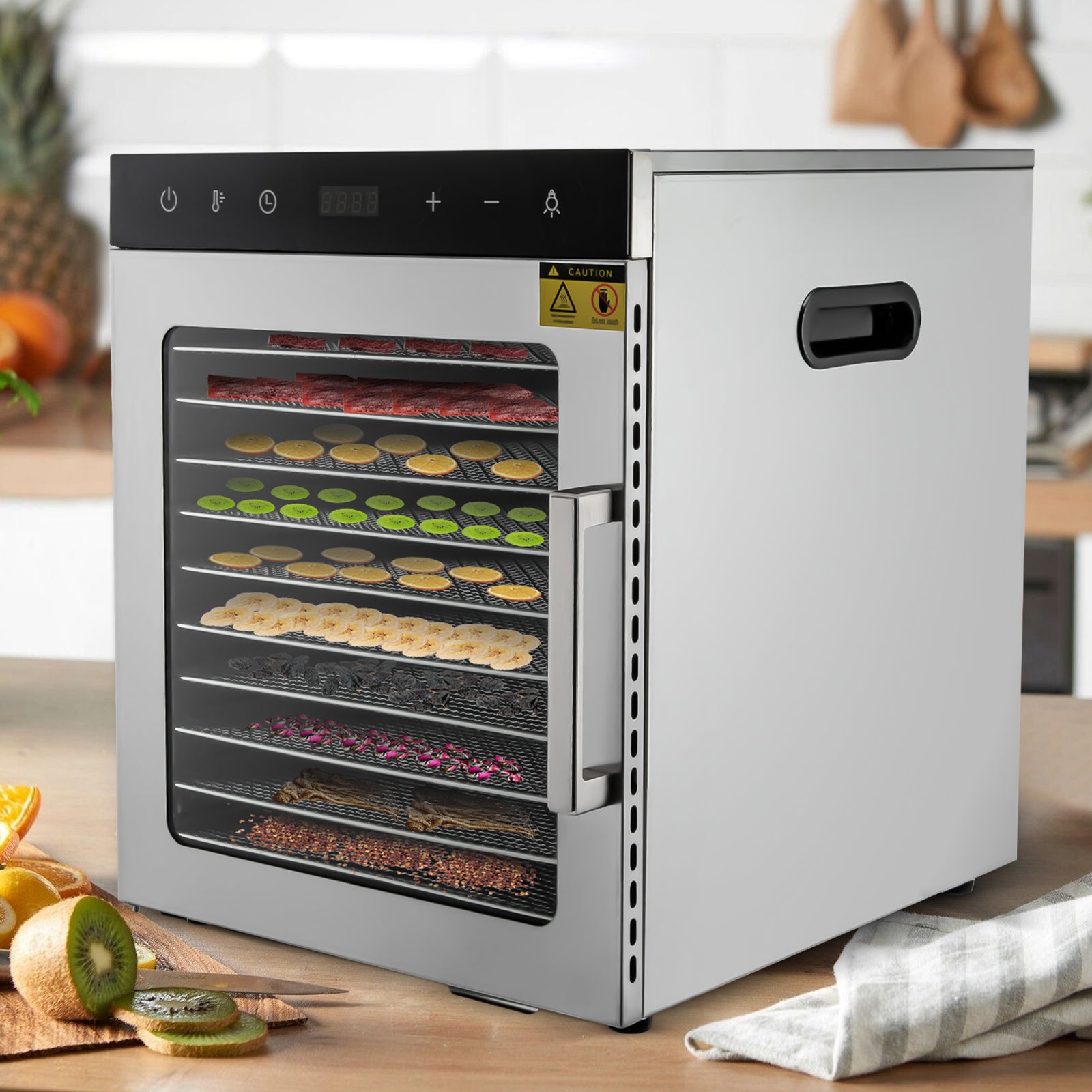 10-TRAY FOOD DEHYDRATOR FOR FOOD & JERKY FRUIT DRYING MACHINE 800W WITH LED Packaging status original