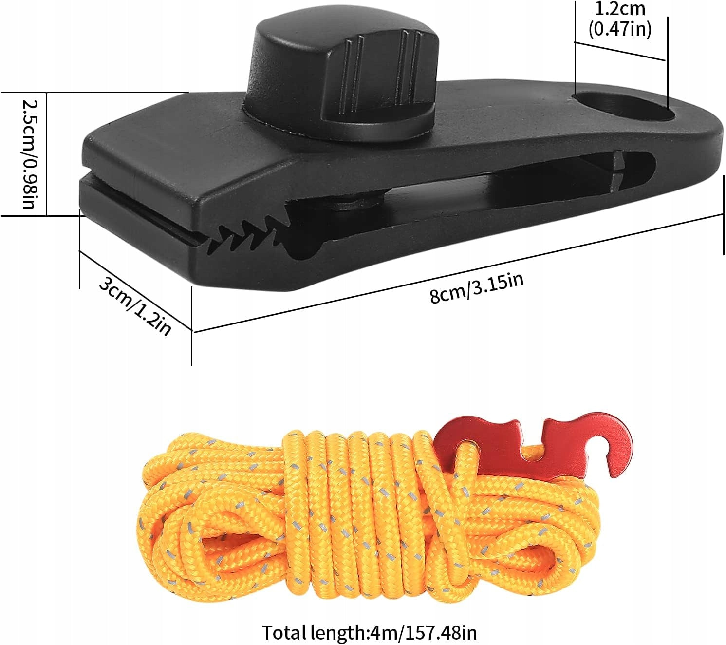 10 Tent Tarpaulin Clips for Tent Tarpaulin STRINGS + 4 Links Brand no brand