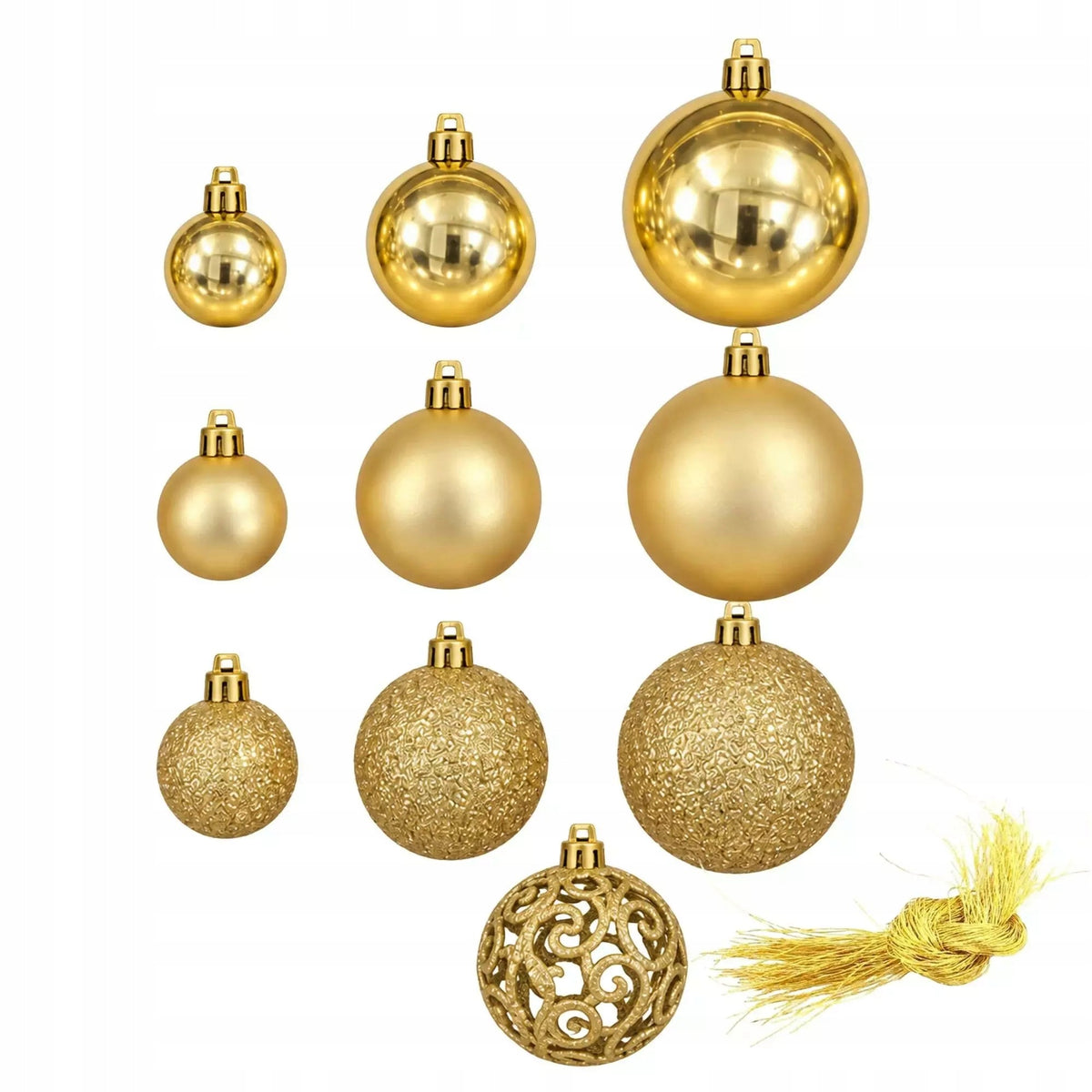 100-Piece Shatterproof Christmas Ornament Set – Shiny Holiday Decorations Packaging status original