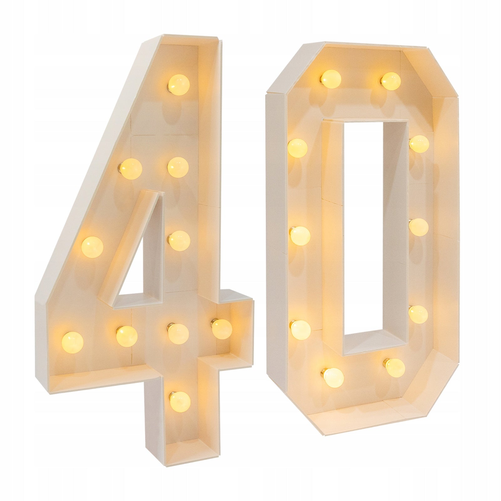100CM 40 LIGHT UP NUMBERS, 40TH BIRTHDAY PARTY DECORATION, LIGHT UP NUMBERS