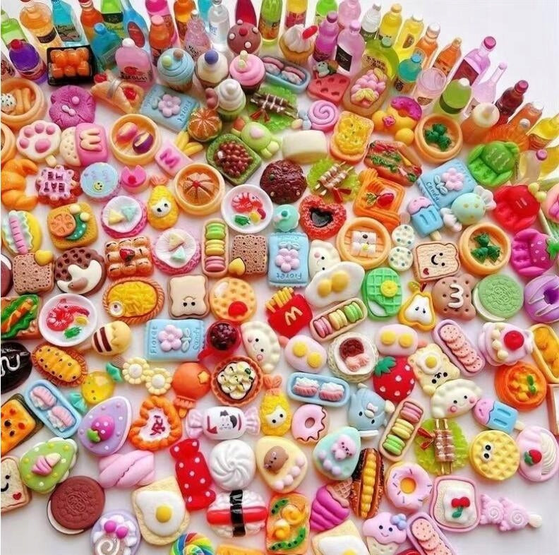 100PCS MINI FOOD CUTE ACCESSORIES FOR BIRTHDAY KIDS Series XCHVBJNKML