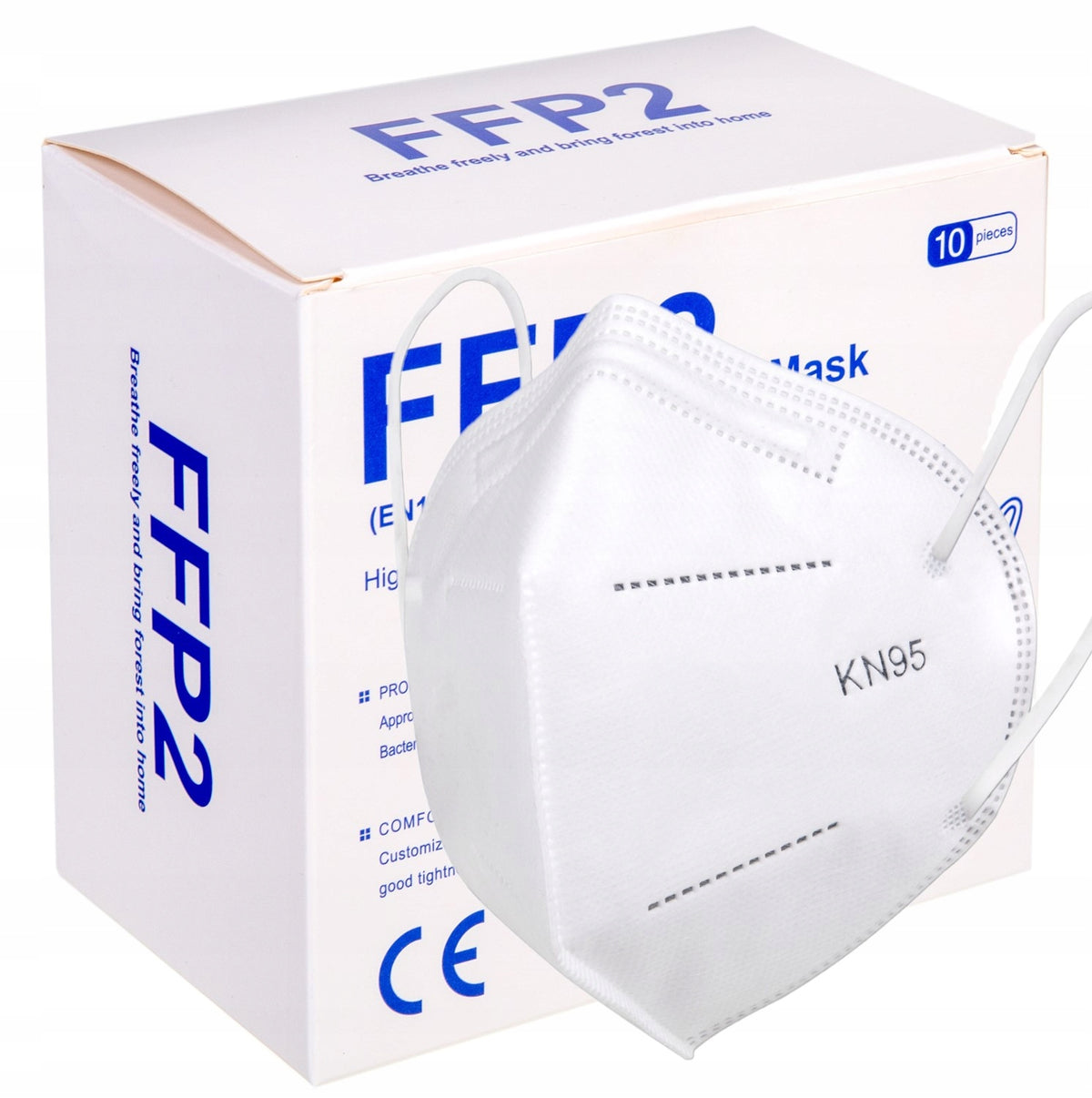 100x FFP2 PROTECTIVE MASK Manufacturer code MASECZKA OCHRONNA MASKA KN95