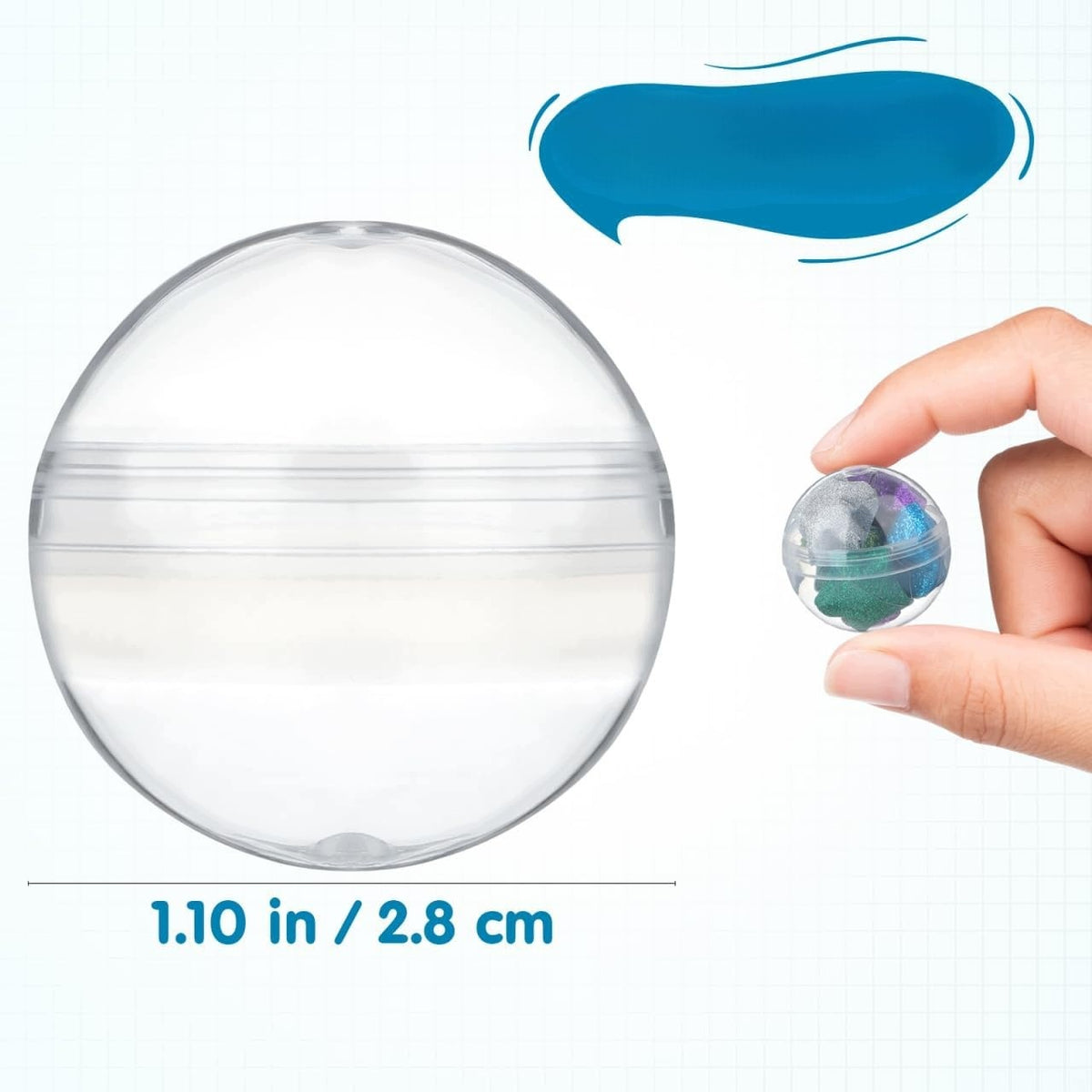 100x Transparent Capsule Balls Plastic 28mm DIY Vending Machine Manufacturer code 100PCS Plastic Fillable Balls 28mm