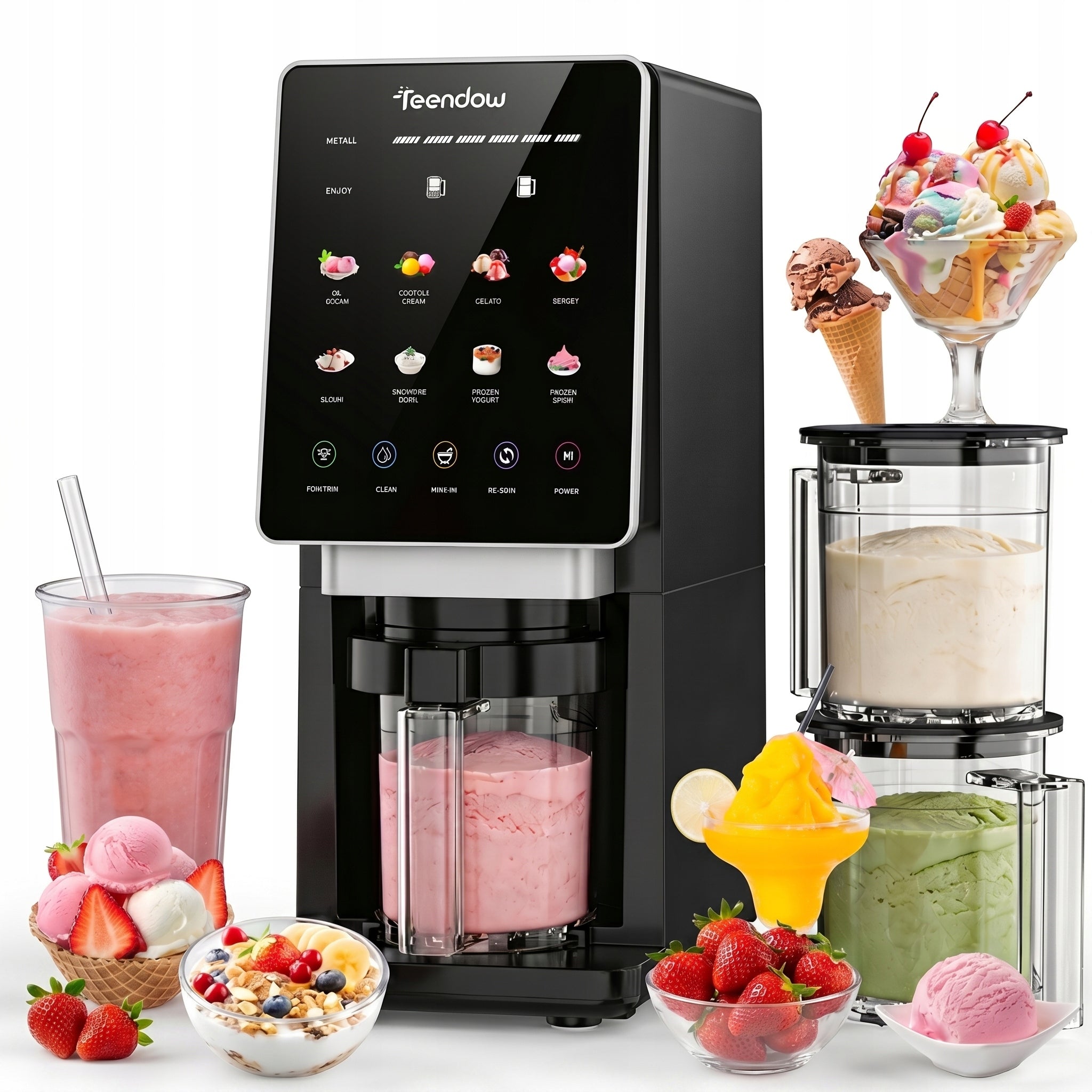 10IN1 ICE CREAM MACHINE FOR FROZEN SNACKS STRONG 650ML 1800W