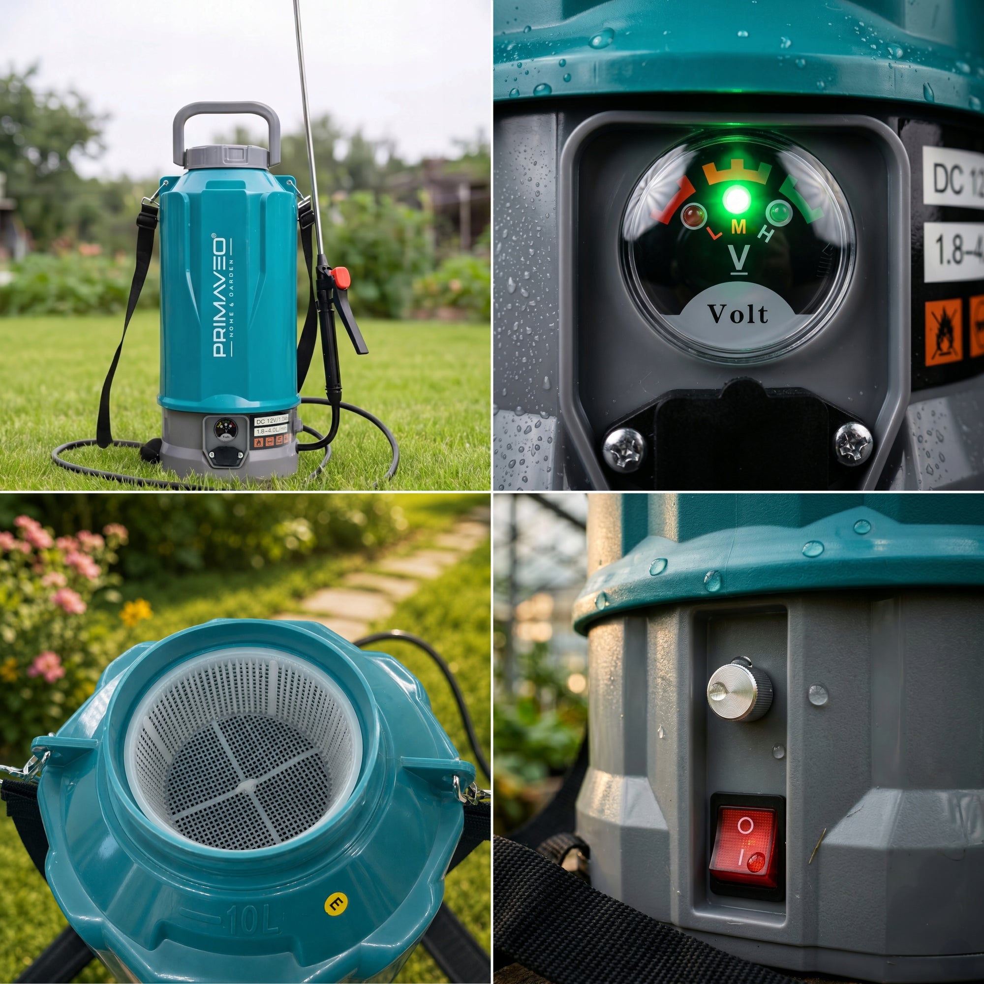 10L GARDEN PRESSURE CORDLESS BACKPACK SPRAYER LIGHTWEIGHT STRONG Brand Primaveo