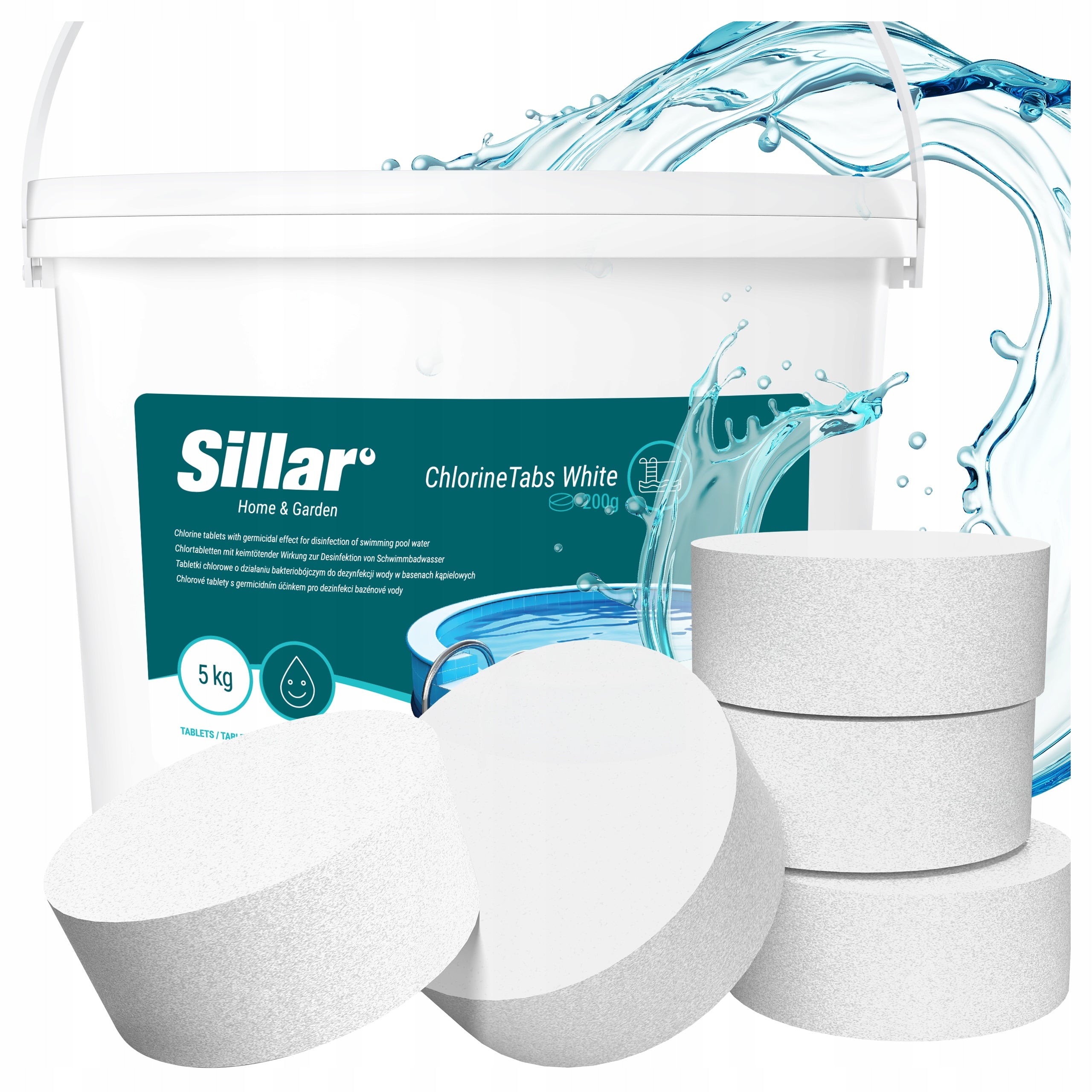 10in1 Chlorine Multifunction Pool Tablets 5kg 200g for Pool Chemistry Product form tablets