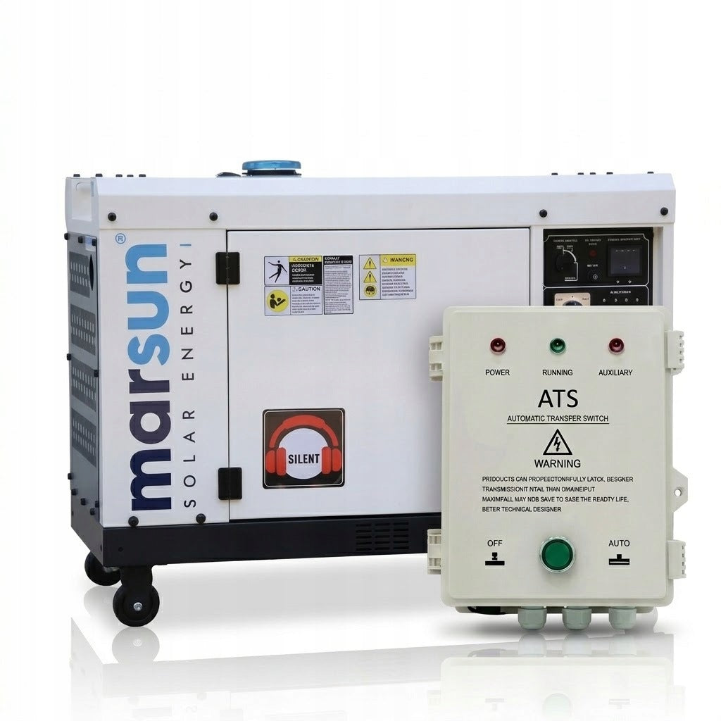 10kW DIESEL AVR GENERATOR SET COMPATIBLE WITH DEYE MARSUN + ATS