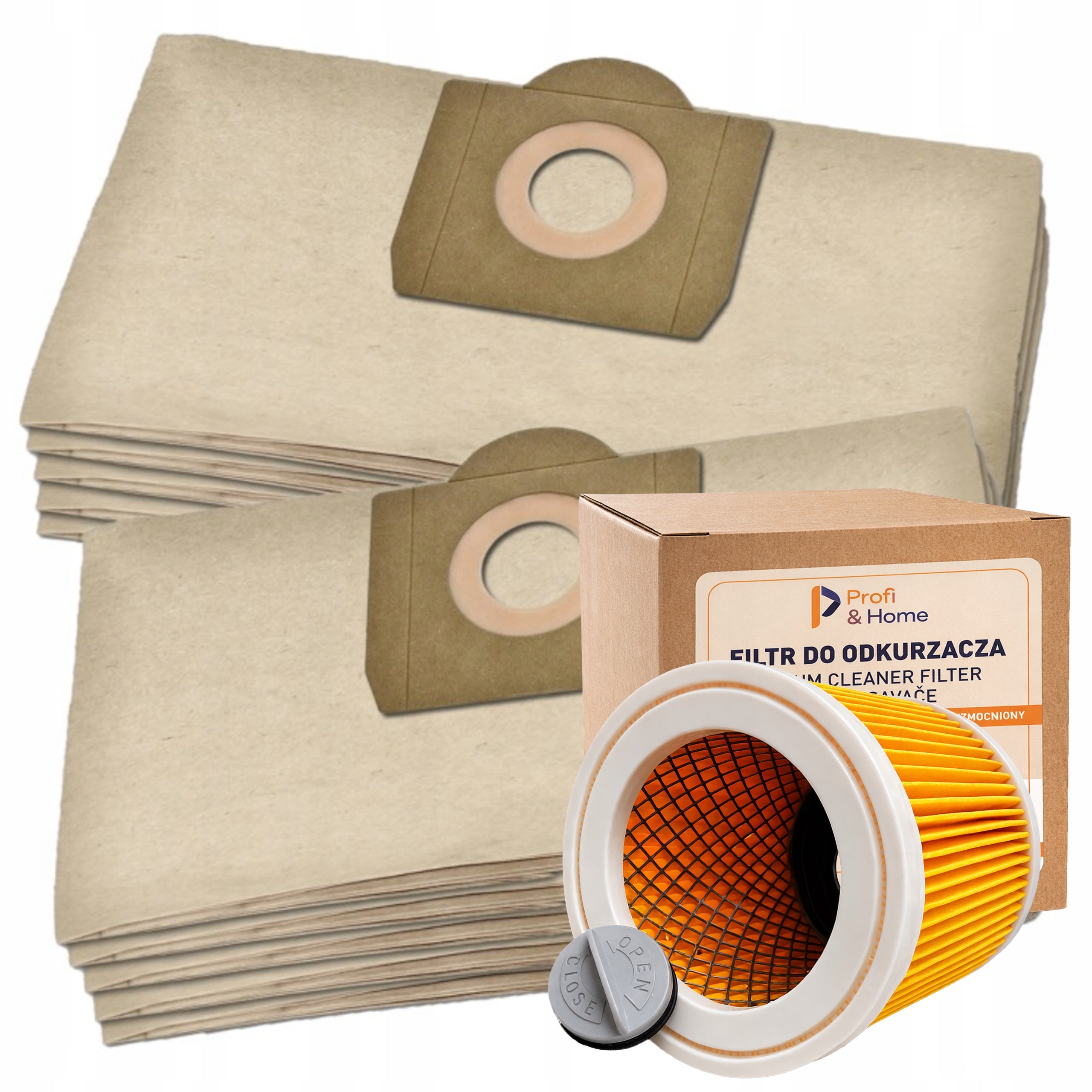 10x BAGS FILTER FOR VACUUM CLEANER KARCHER WD3 200 MV3 WD2 PLUS SE4001 WD3 KWD3