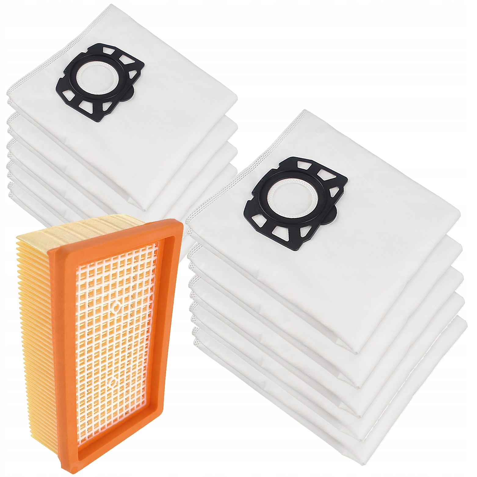 10x BAGS FILTER FOR VACUUM CLEANER KARCHER WD4 WD5 WD6 PREMIUM KWD6 MV4 MV5 MV6 Manufacturer code WORKI NA ŚMIECI DO DOKURZACZY KARCHER FILTR