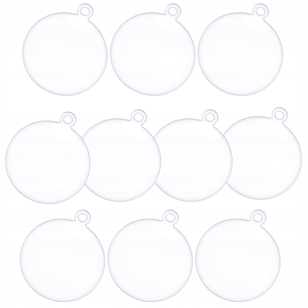 10x Baubles ornaments pendant 120 mm for Christmas tree acrylic transparent SMOOTH