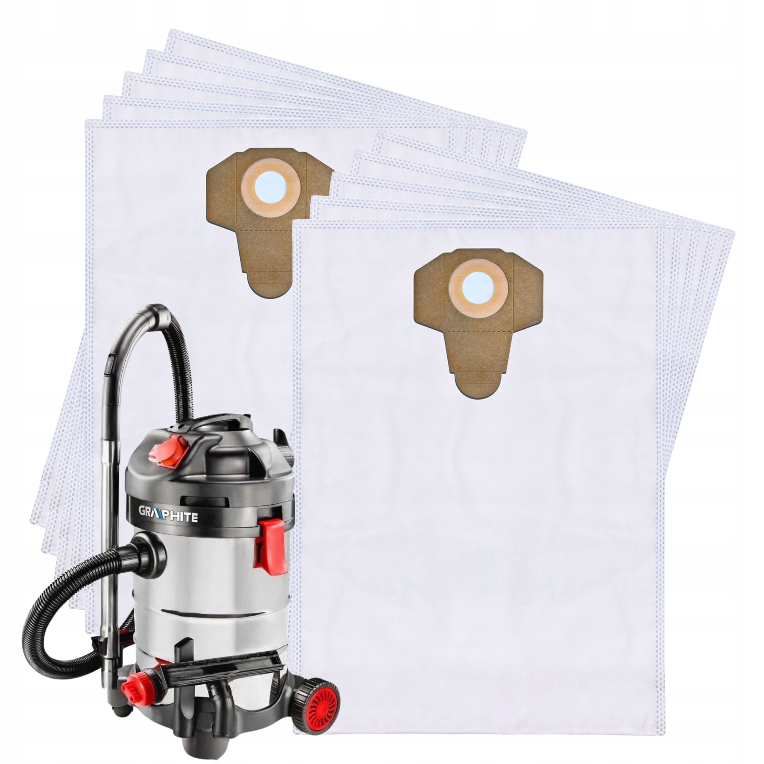 10x GRAPHITE 59G607 1500W 59G607145 59G608 30Litrow XXL Vacuum Cleaner Bags