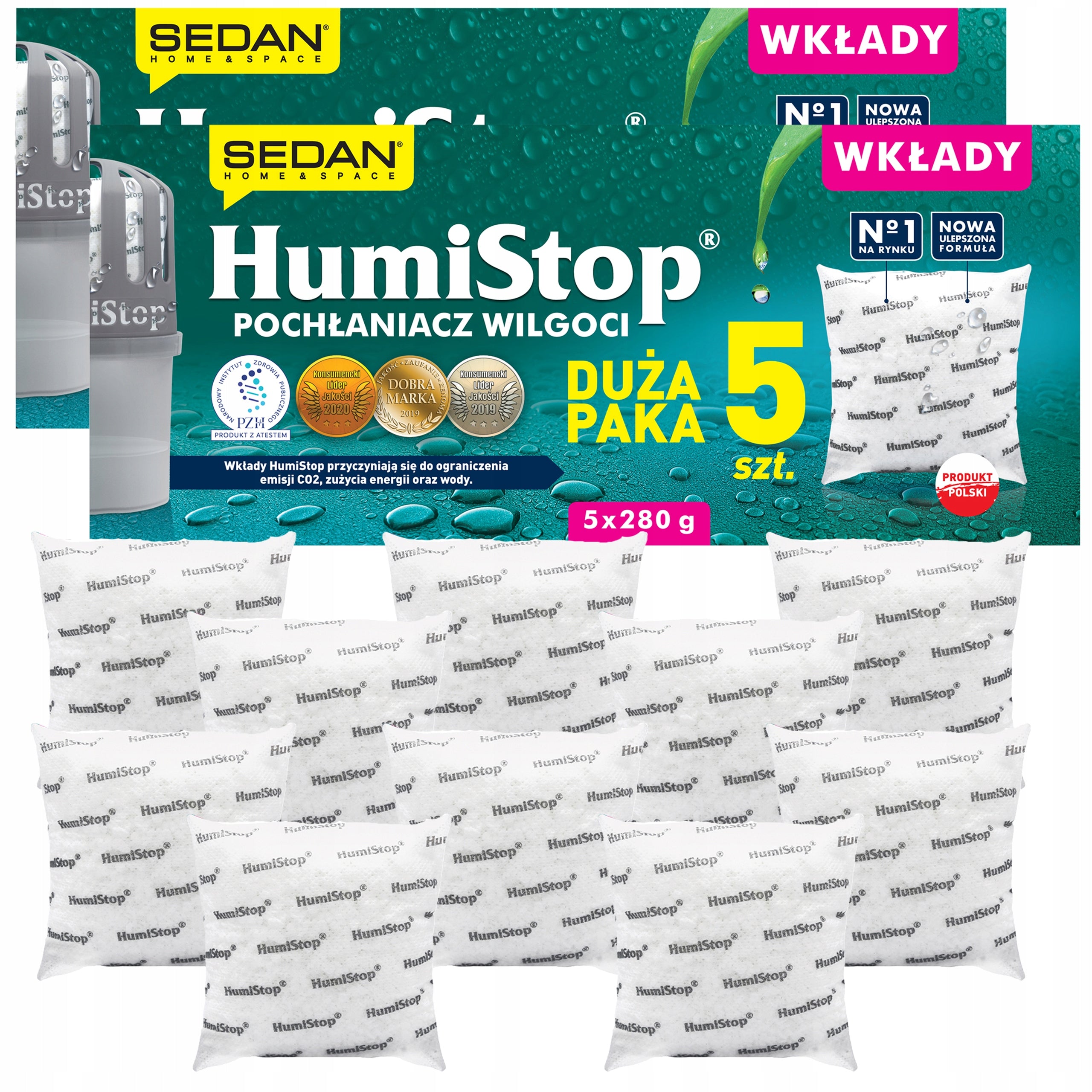 10x Refills for moisture absorber HUMISTOP SEDAN 280g stock absorber
