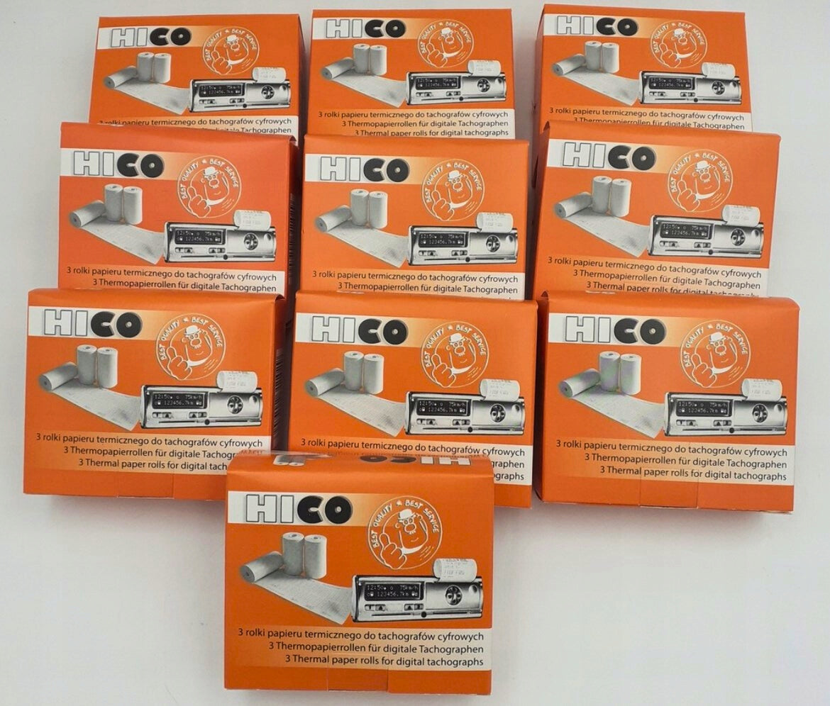 10x3pcs Digital Tachograph Paper HICO 8,5 m – rolls for tacho 30 pcs. Manufacturer's catalog number 5907702311029