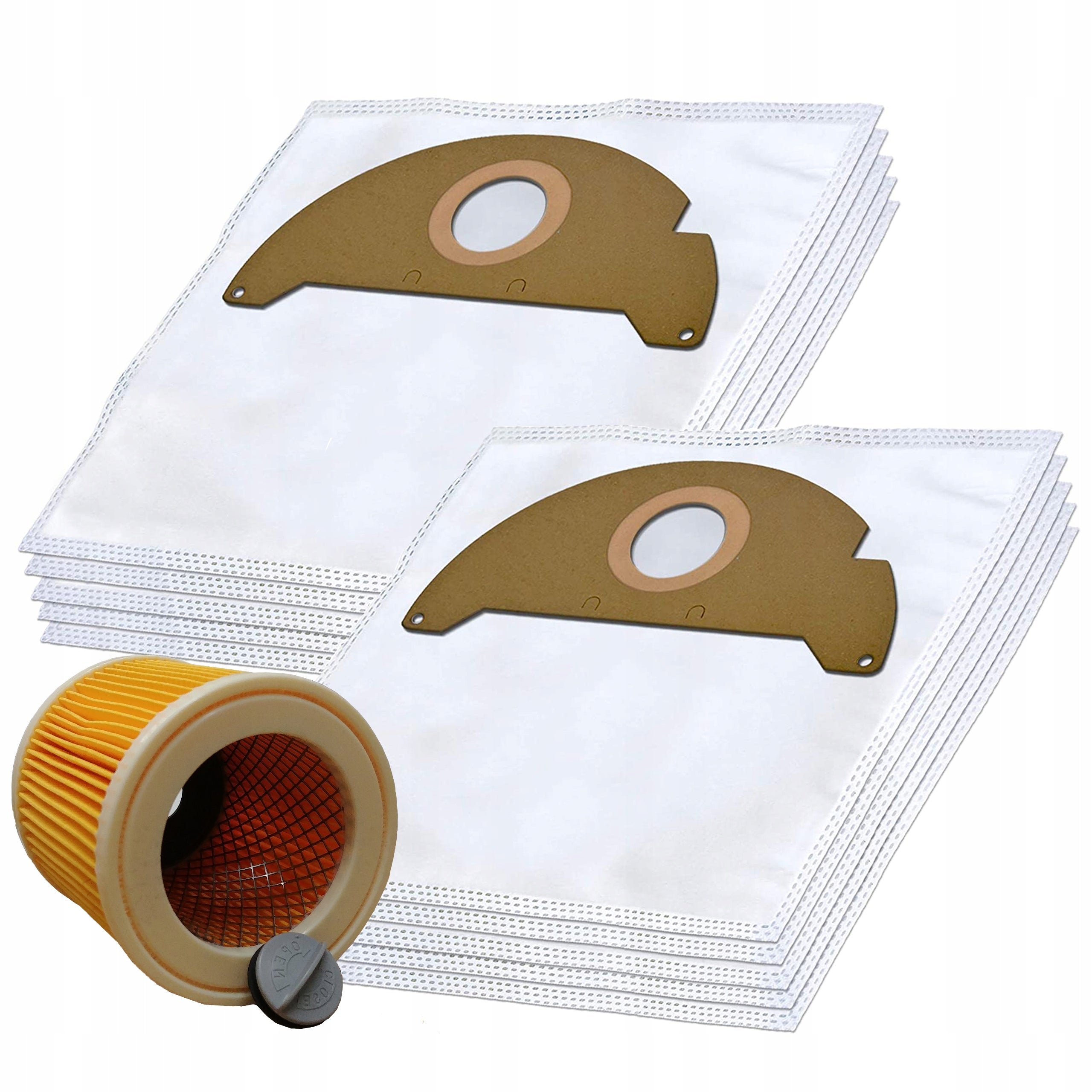 10xWORKI FILTER FOR VACUUM CLEANER KARCHER WD2 MV2 A2004 WD2 HOME 6.904-322.0