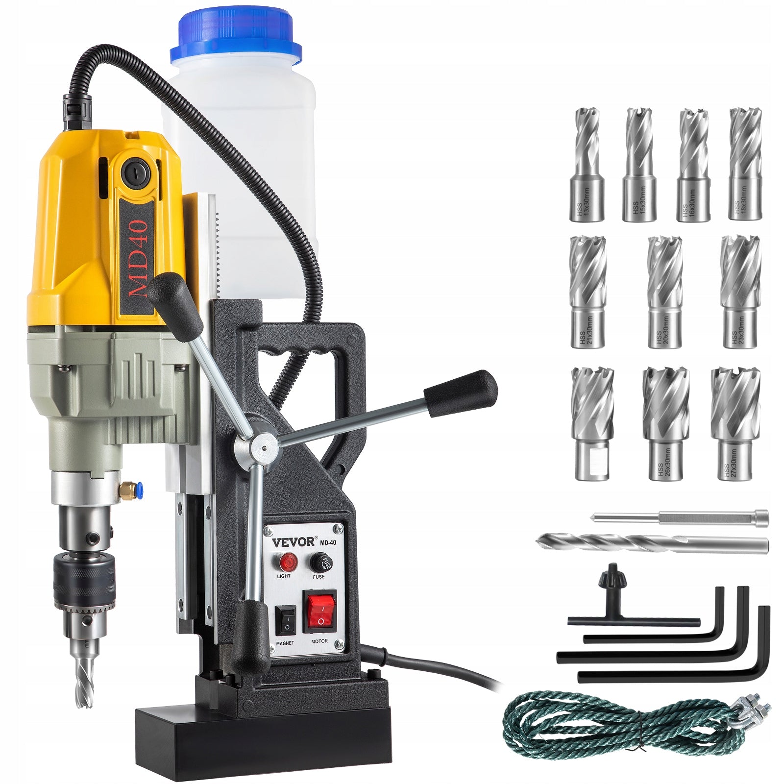 1100W Magnetic Drill 1.57 Boring 2697lbf 12 Bits 580 RPM Home Improvement