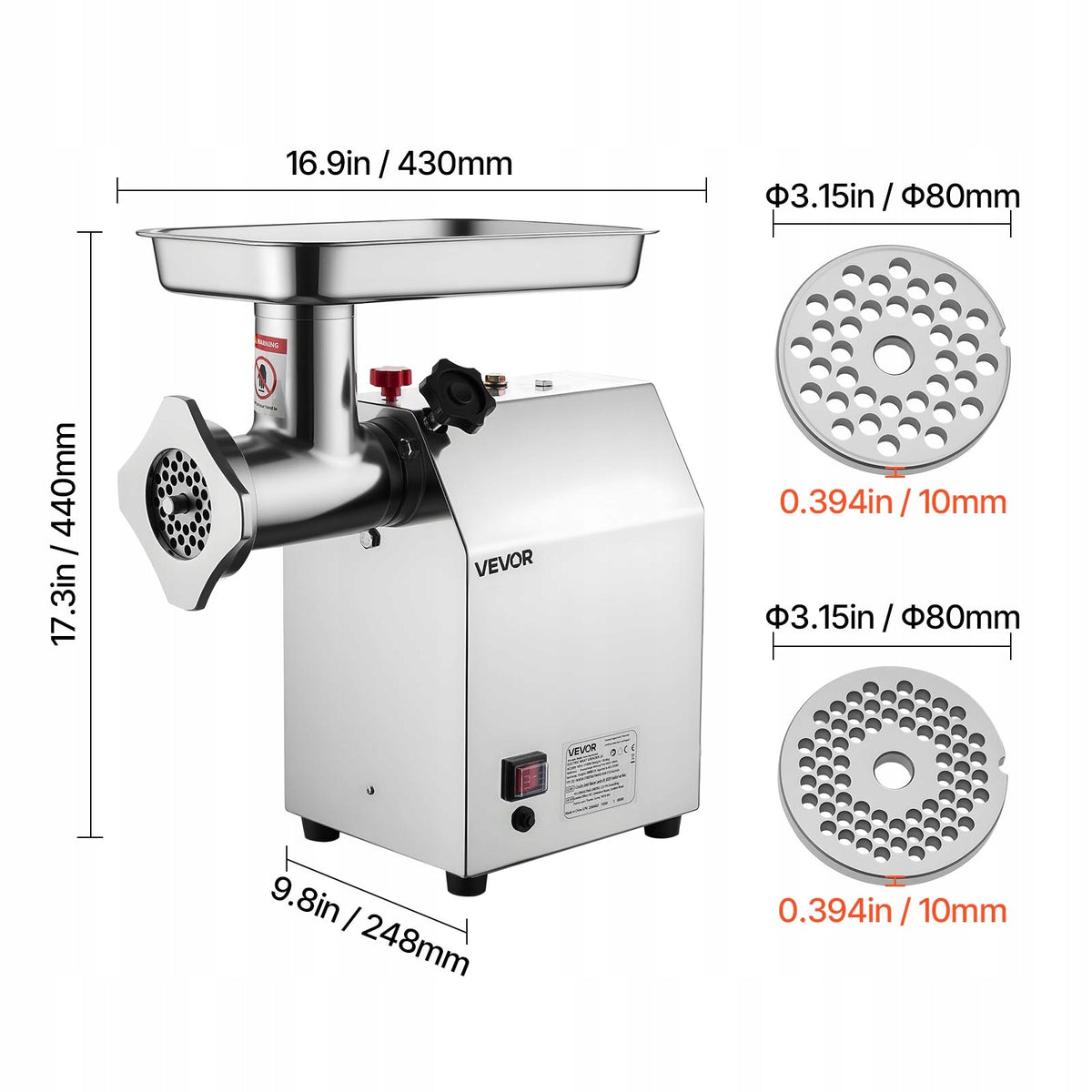 1100W Stainless Steel Desk Grinding Machine 9,2 Pound/Minute EAN (GTIN) 197988876946