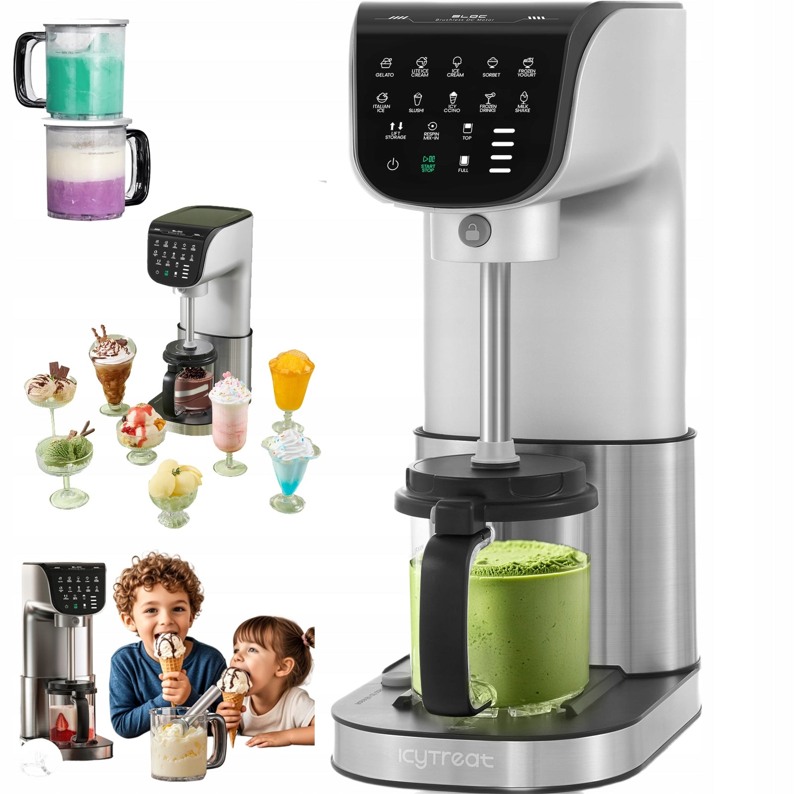 11IN1 AUTOMATIC MULTIFUNCTION ICE CREAM MACHINE FOR GELATO AND SORBETS