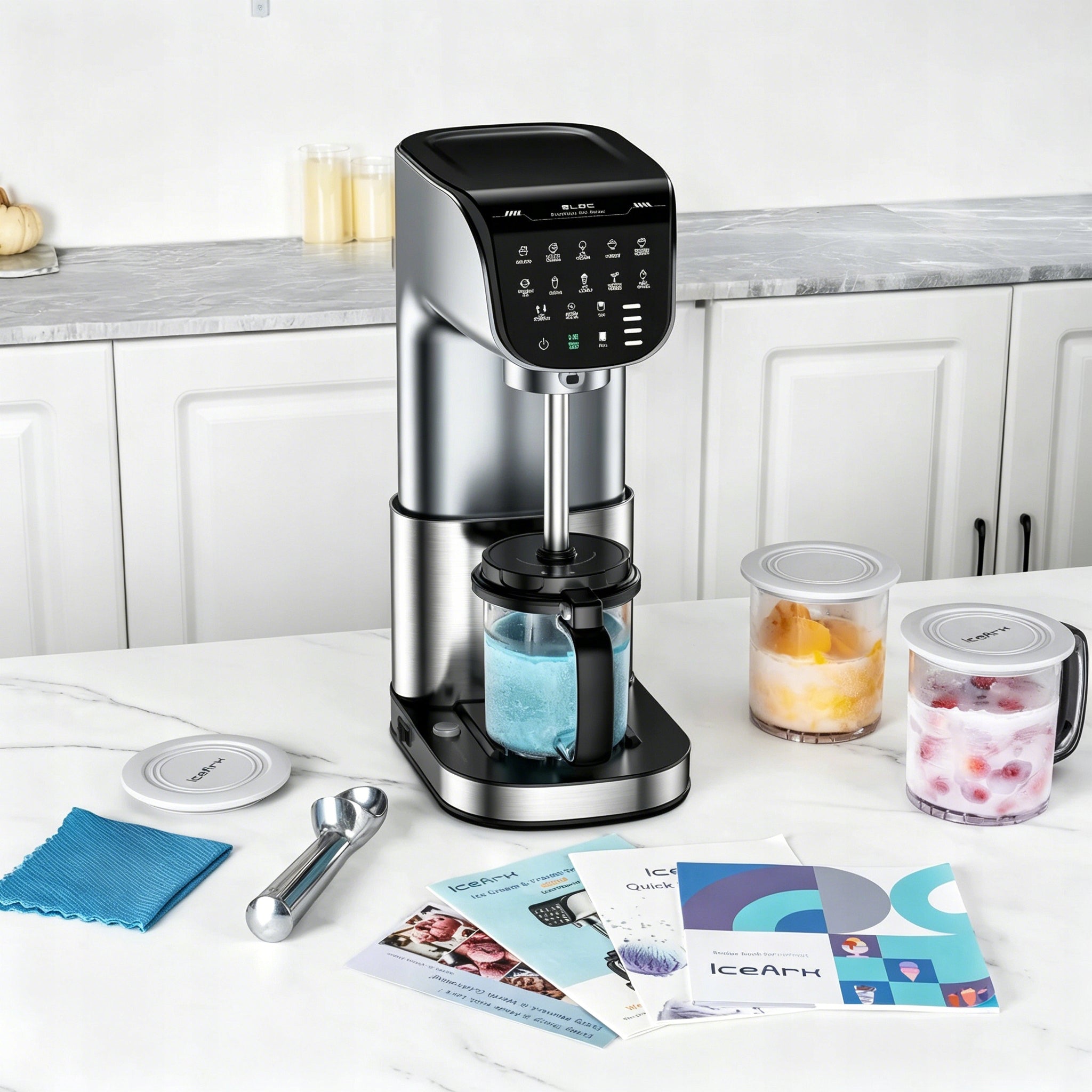11in1 ICE CREAM MAKING MACHINE AUTOMATIC 3 CONTAINERS FOR GELATO PREPARATION Packaging status original