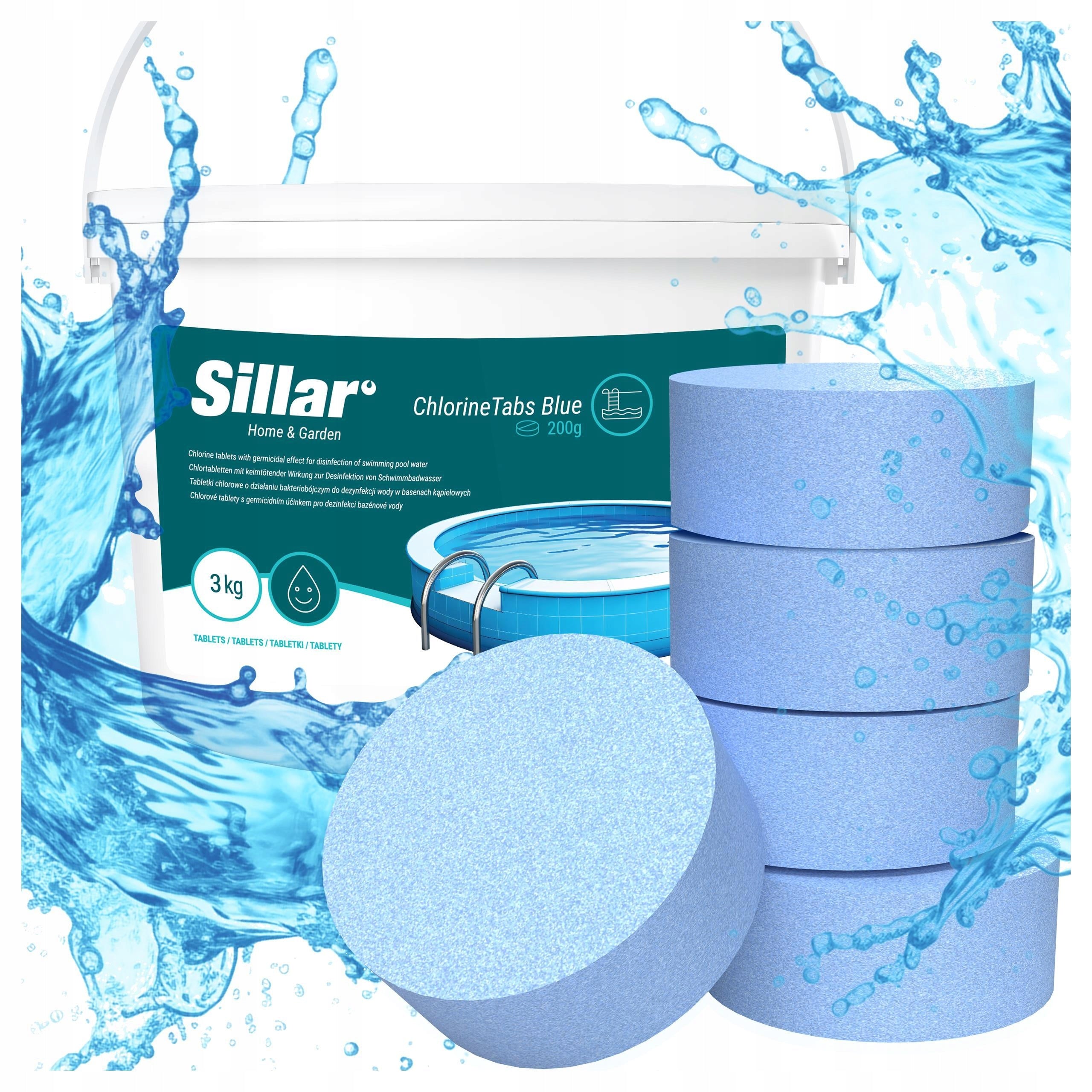 11in1 multifunctional swimming pool tablets 3kg 200g chlorine for swimming pool blue Product form tablets
