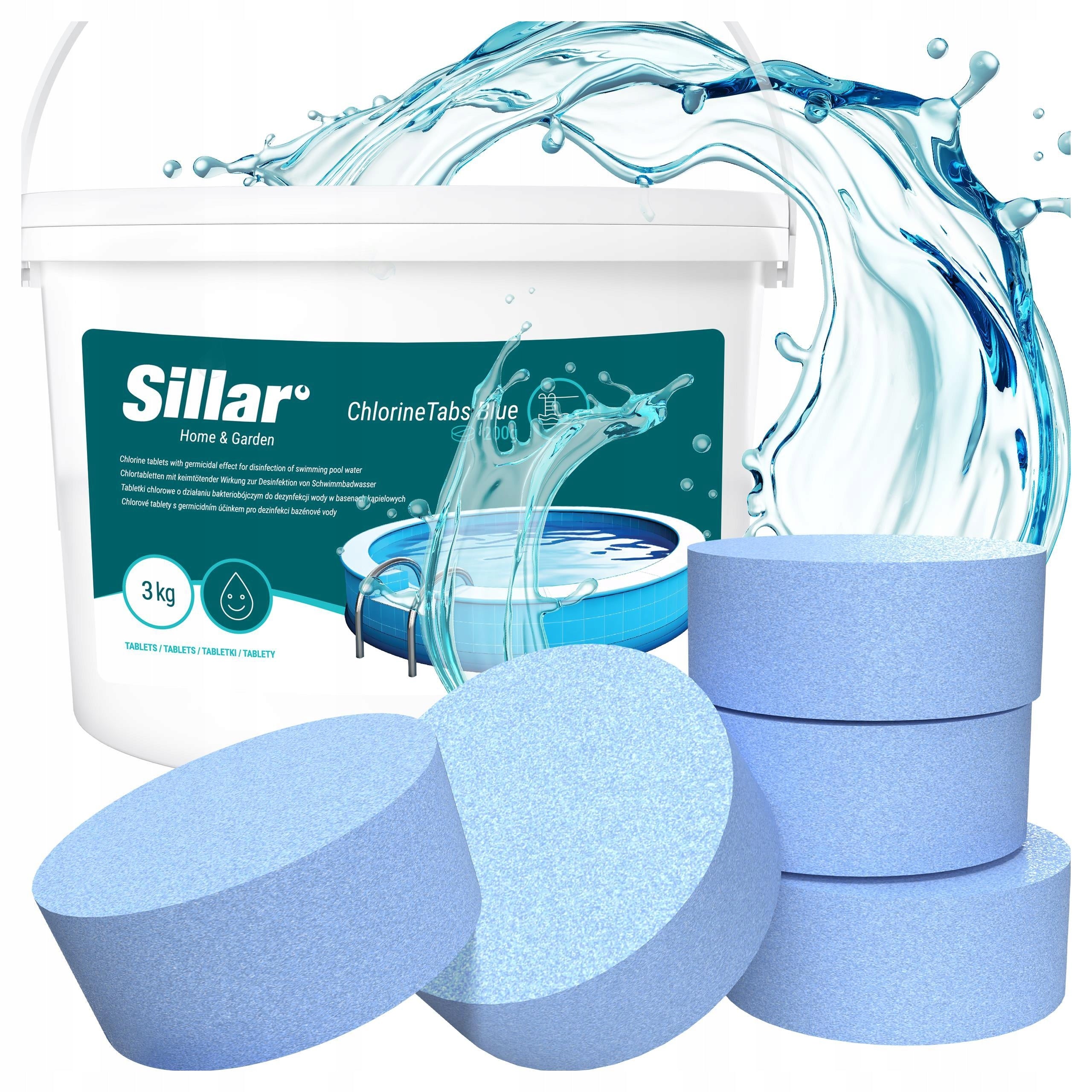 11in1 multifunctional swimming pool tablets 3kg 200g chlorine for swimming pool blue