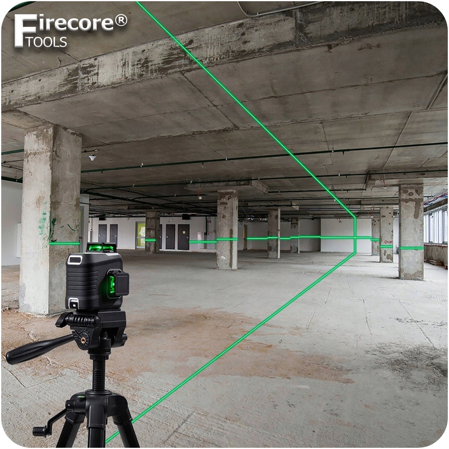 12 LINES CROSS LASER 3D LASER LEVEL 360 PLANE GREEN Maximum working range 30 m
