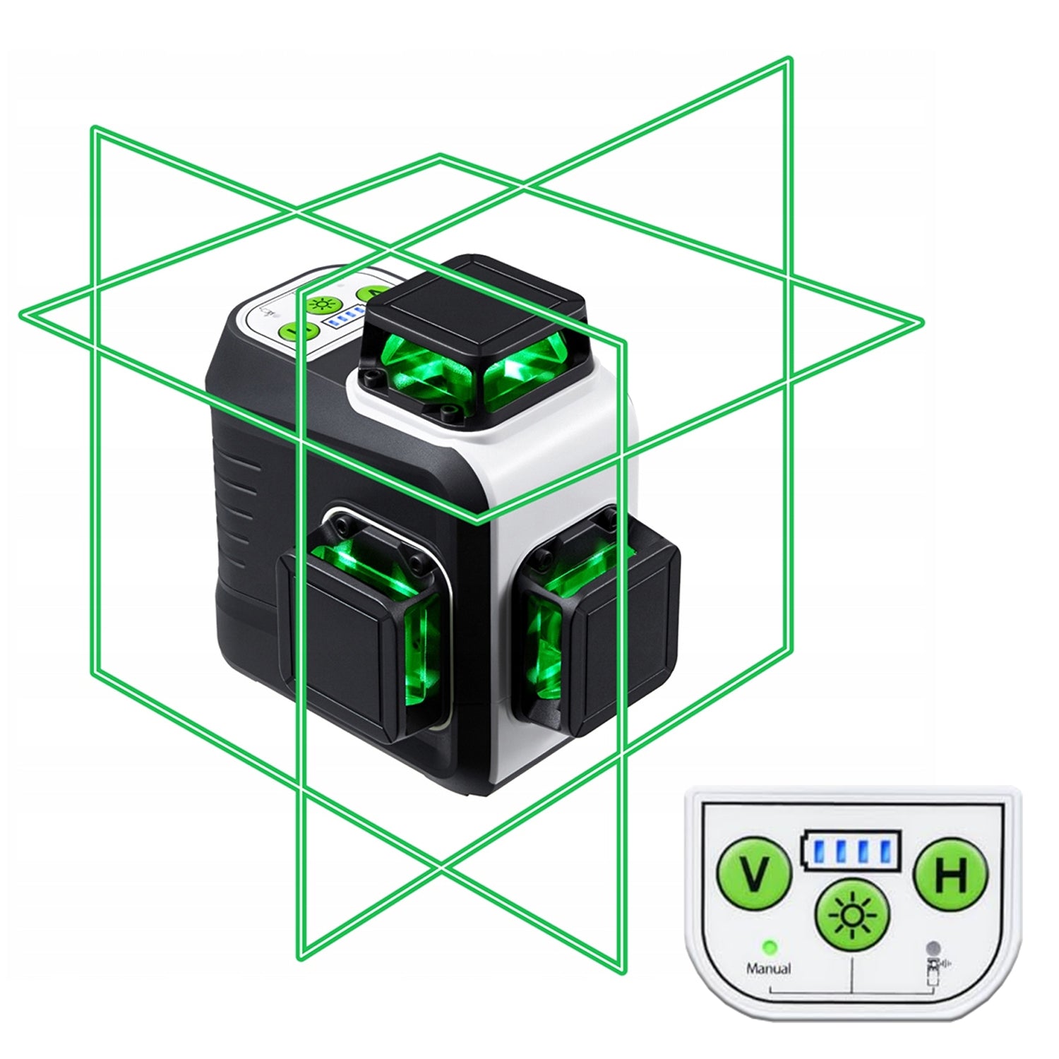 12 LINES CROSS LASER 3D LASER LEVEL 360 PLANE GREEN Packaging status original