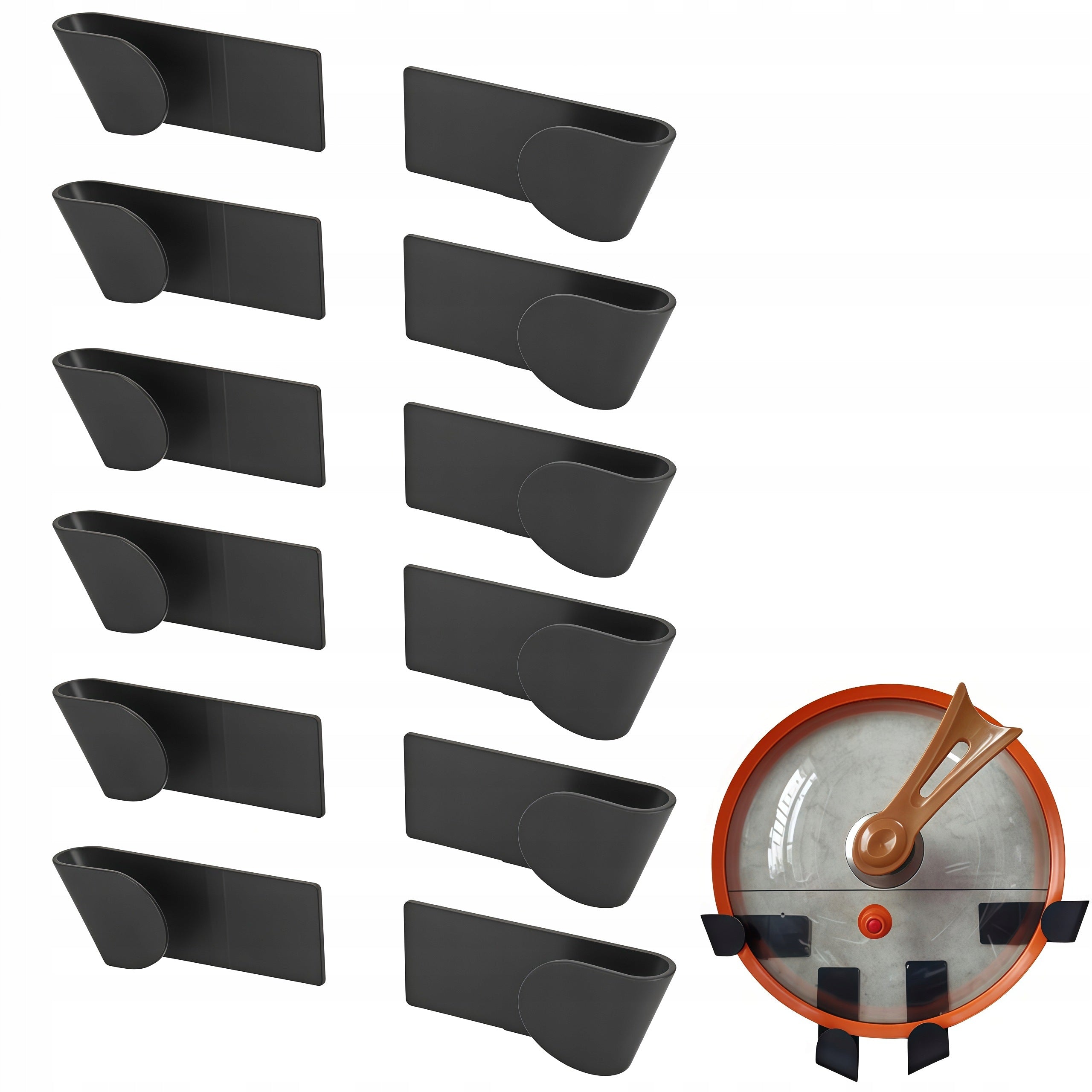 12 PCS LID HANGER STAND KITCHEN HOLDER SELF ADHESIVE ORGANIZER
