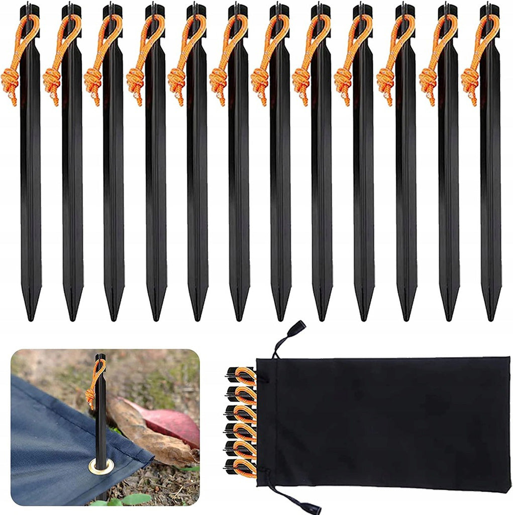 12 PCS TENT HERRING TENT PINS TOURIST STEEL 18CM + BAG