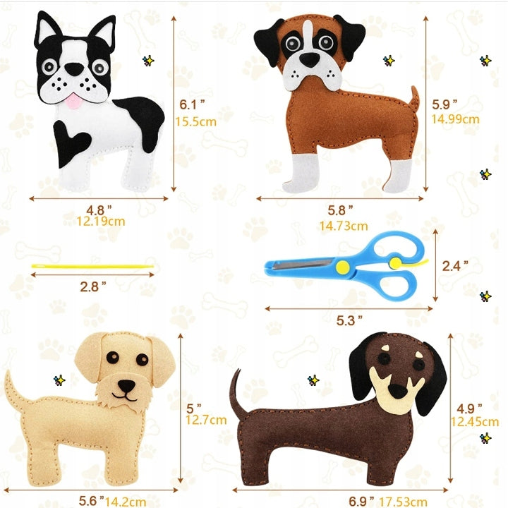 12-Piece Felt DIY Sewing Kit - Dog Design Manufacturer code Psy - filcowy zestaw