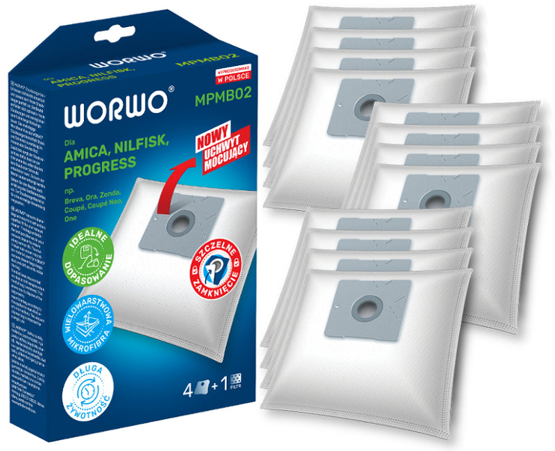 12 X VACUUM CLEANER BAGS AMICA ZONDA VP 1051 VP 1052 VM WORWO MPMB02