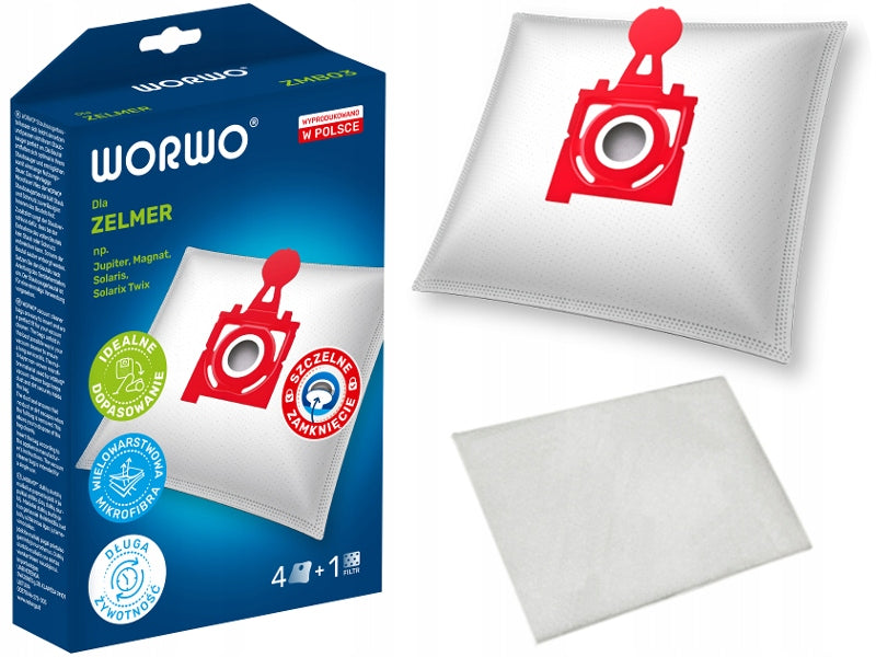 12 X VACUUM CLEANER BAGS ZELMER JUPITER SOLARIS MAGNAT 49.4200 ZMB03 WORWO EAN (GTIN) 5901362004826