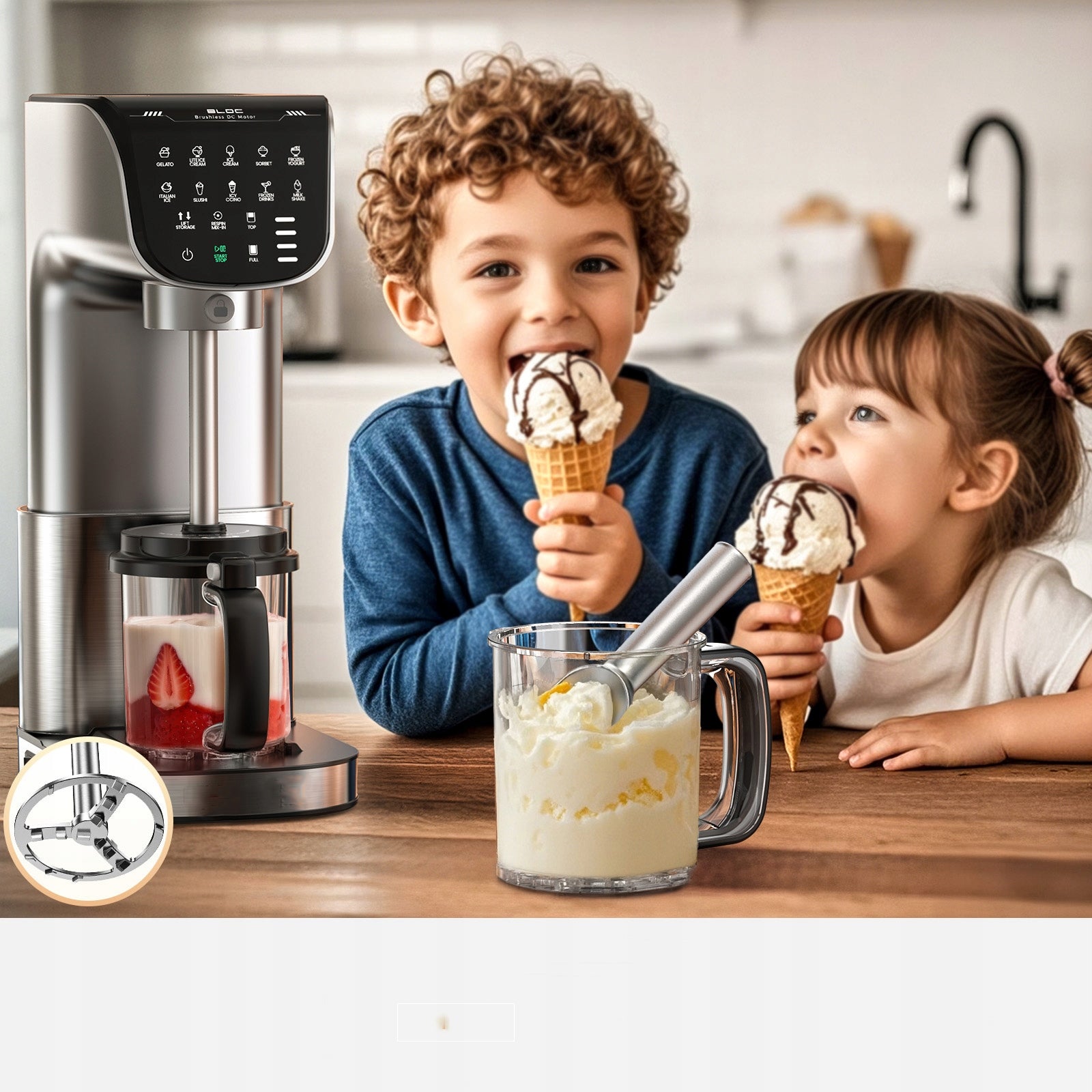12 in 1 Ice Cream Machine Fully Automatic, Stainless Steel Manufacturer code 12 programów z funkcją One-Touch