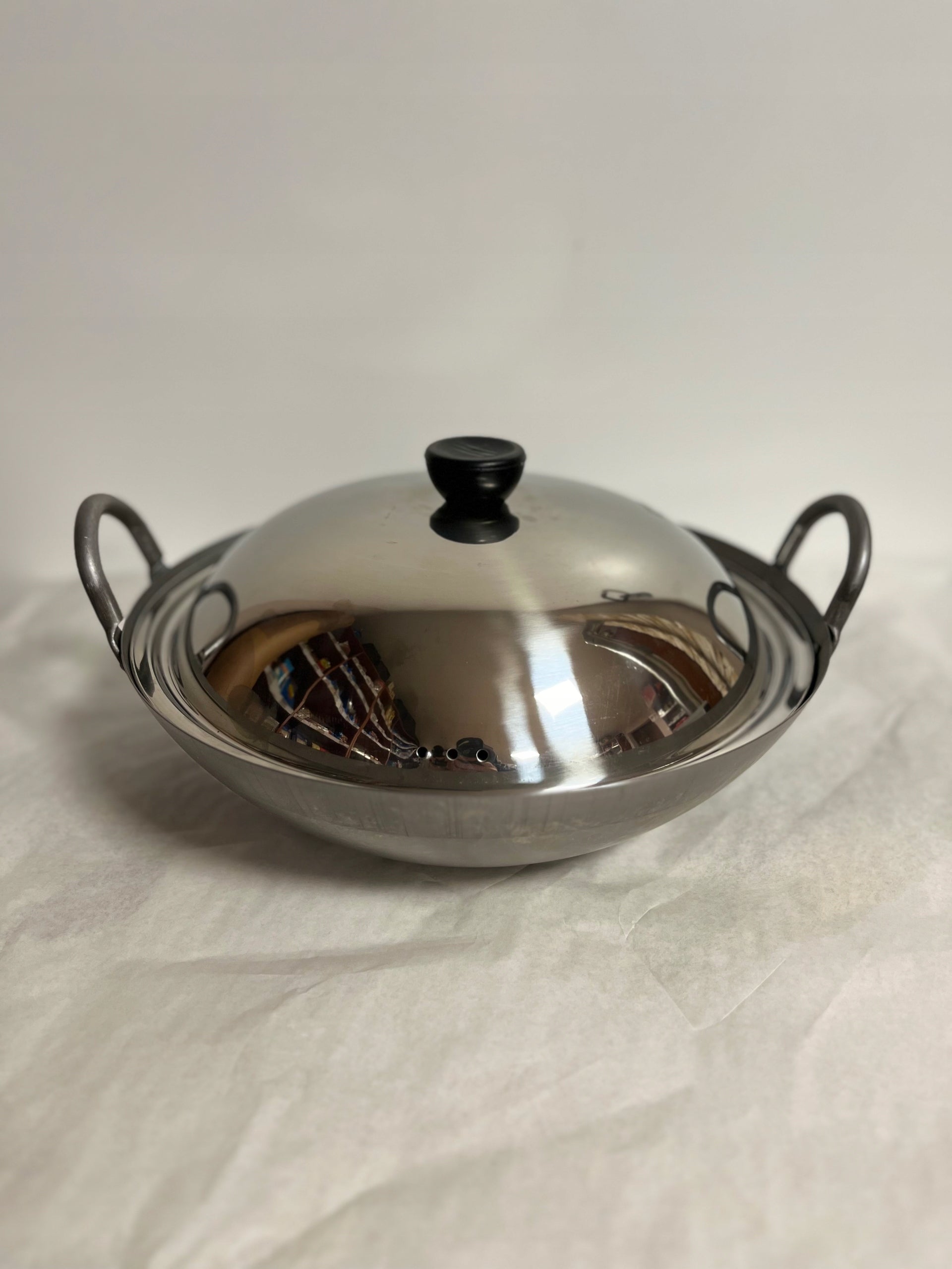 12 inch (30cm) carbon steel wok with lid INDUCTION! Brand OrientCook