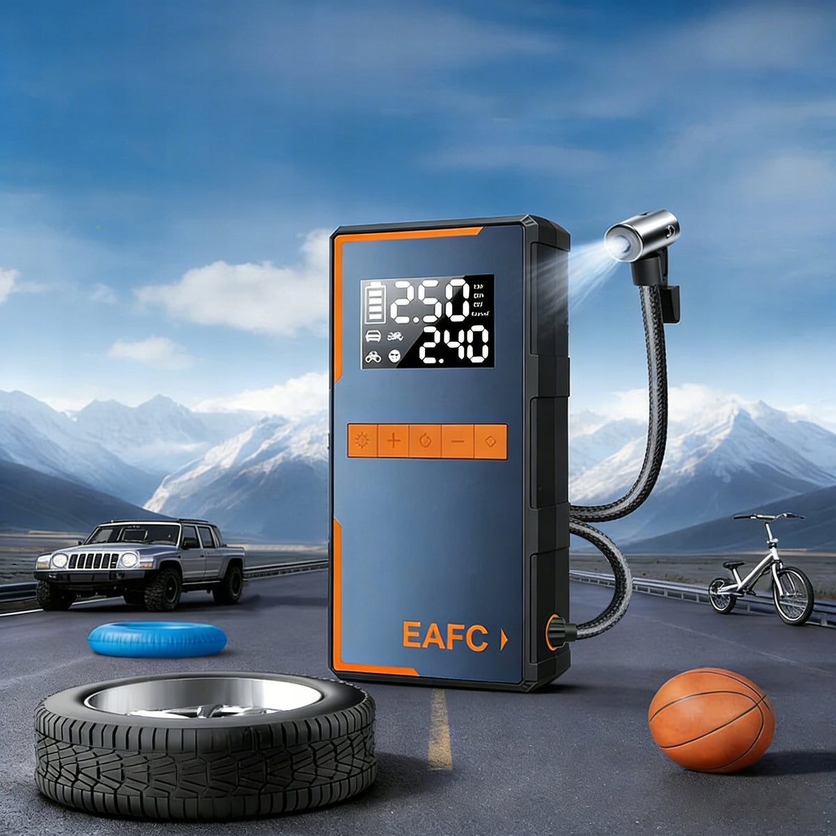 12000MAH ROZRUSZNIK SAMOCHODOWY POWERBANK AWARYJNY Z KOMPRESOREM 10 BAR Brand EAFC