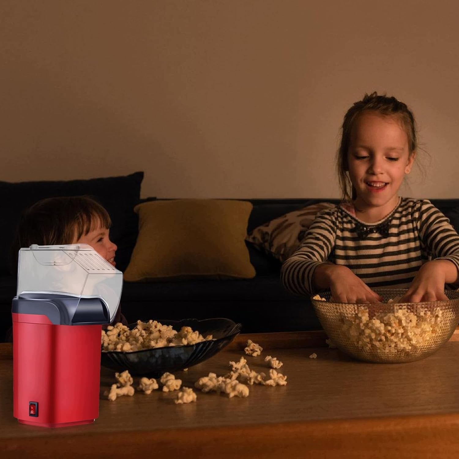 1200W POPCORN MACHINE, HOT AIR, HEALTHY POPCORN IN 2 MINUTES Packaging status original