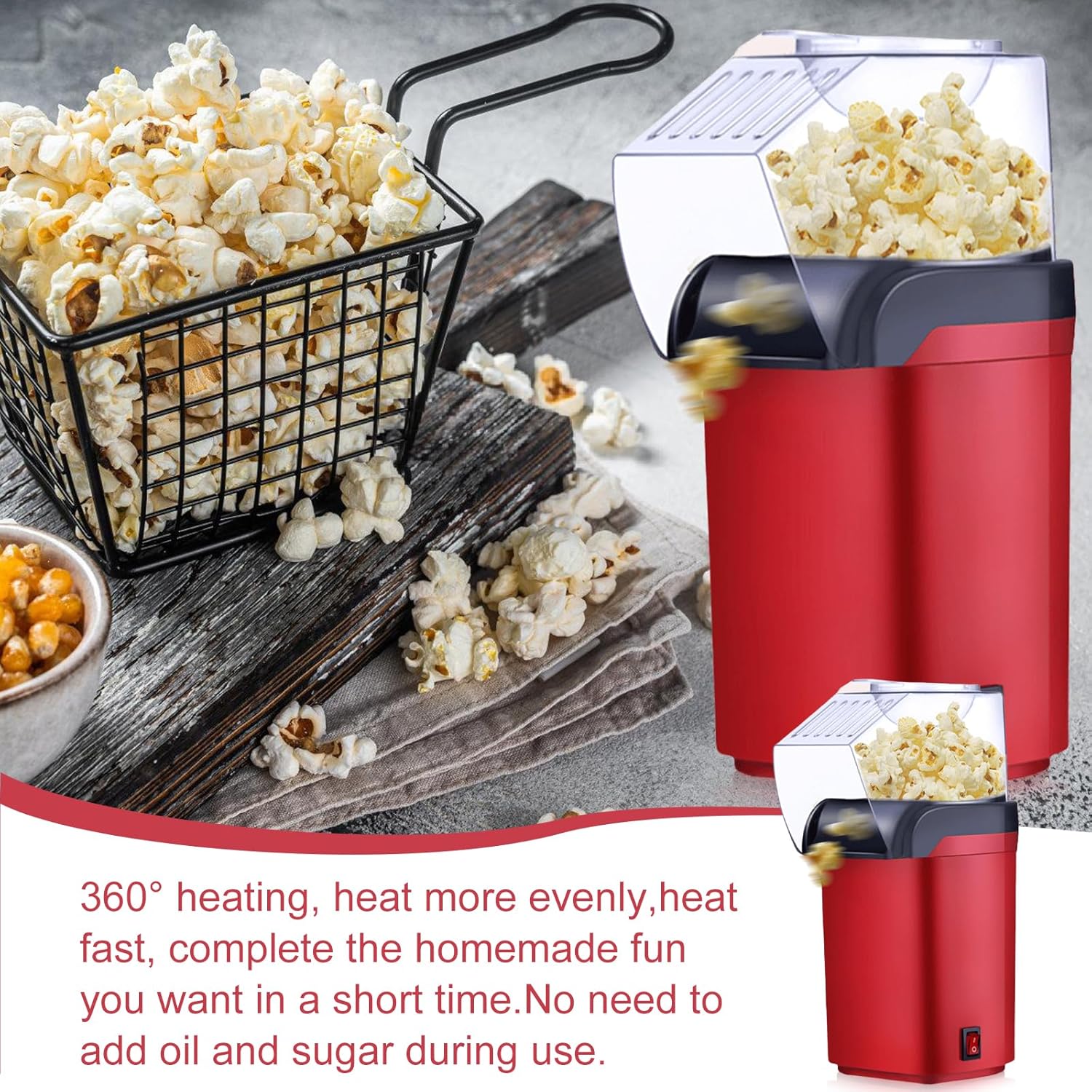 1200W POPCORN MACHINE WITHOUT FAT, ONE BUTTON OPERATION Brand no brand