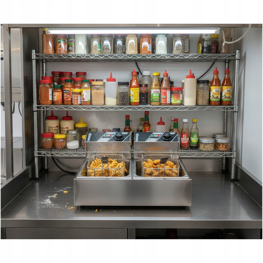 12L 2.5 KW Deep Fryer with Basket, Electric Commercial Dual Tank Deep Fryer Brand no brand