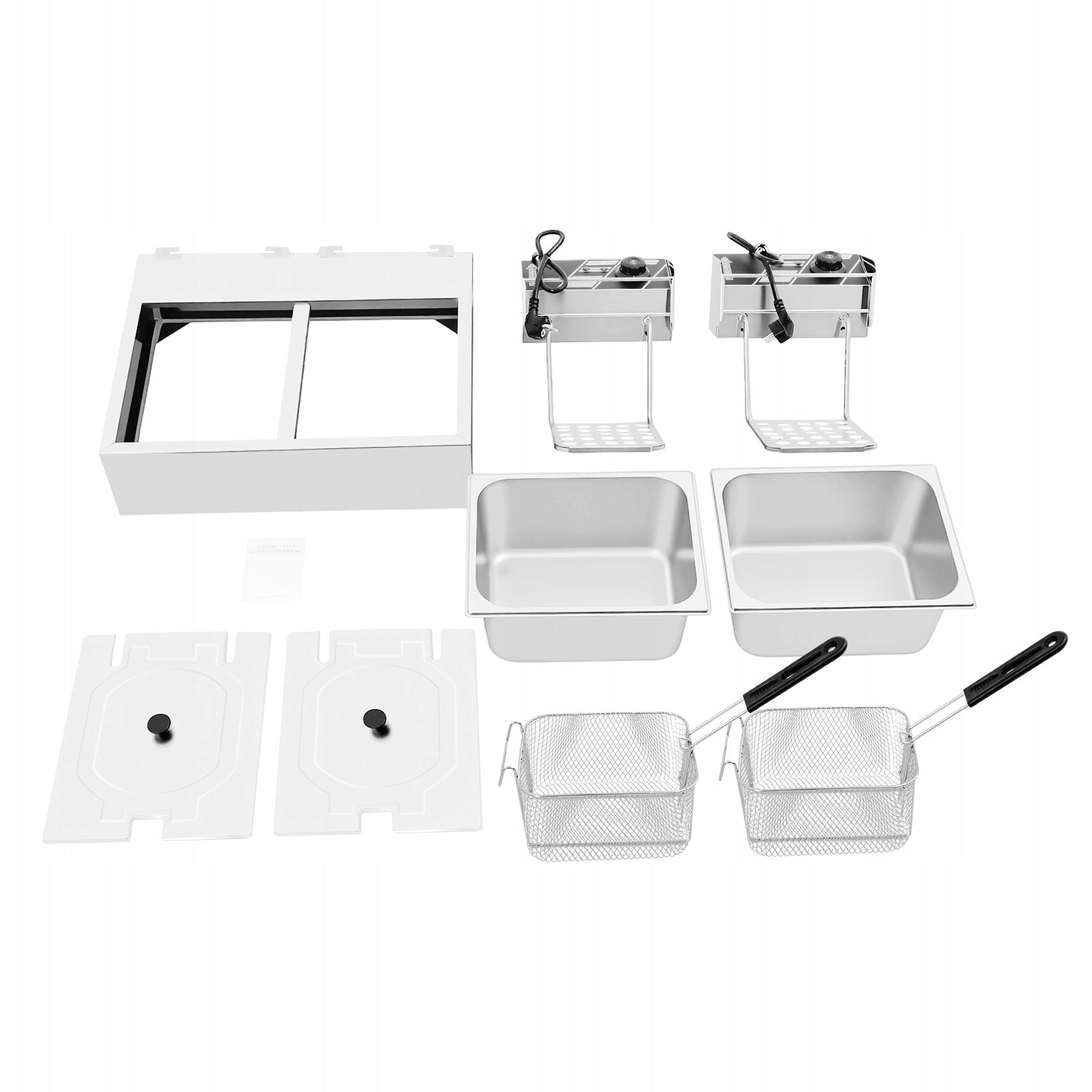 12L Commercial Dual Tank Deep Fryer, 2x2.5kW Electric Basket Fryer for Shop Brand no brand
