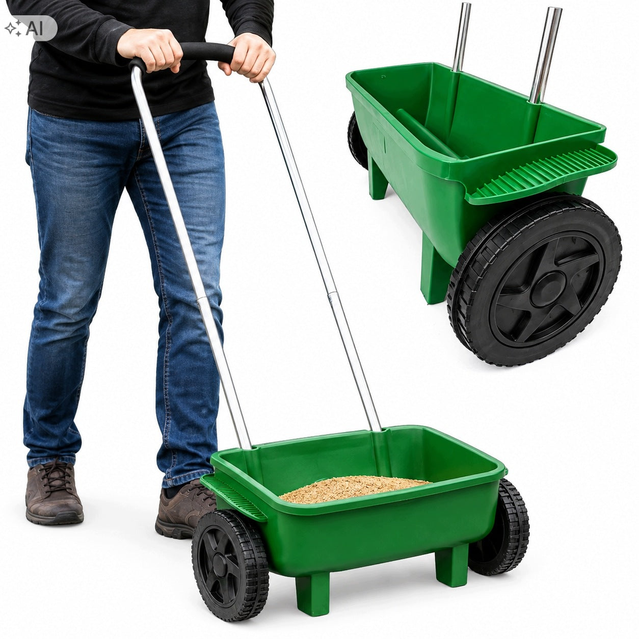 12L Seed Drill for Grass Fertilizer Sand Garden All Year Round