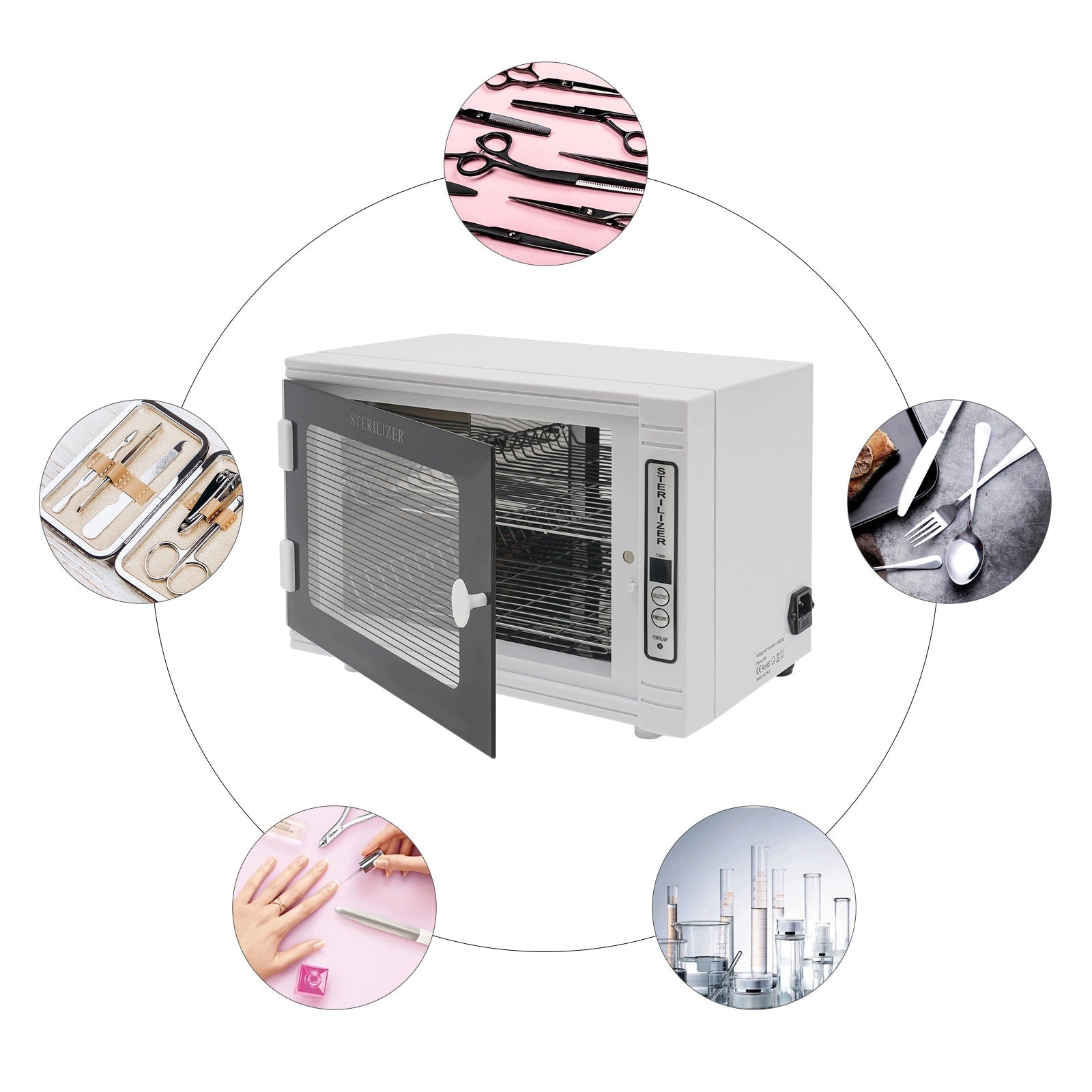 12L UV Ozone Sterilizer Cabinet Tabletop Nail Tool Disinfection Manufacturer code 769892867060