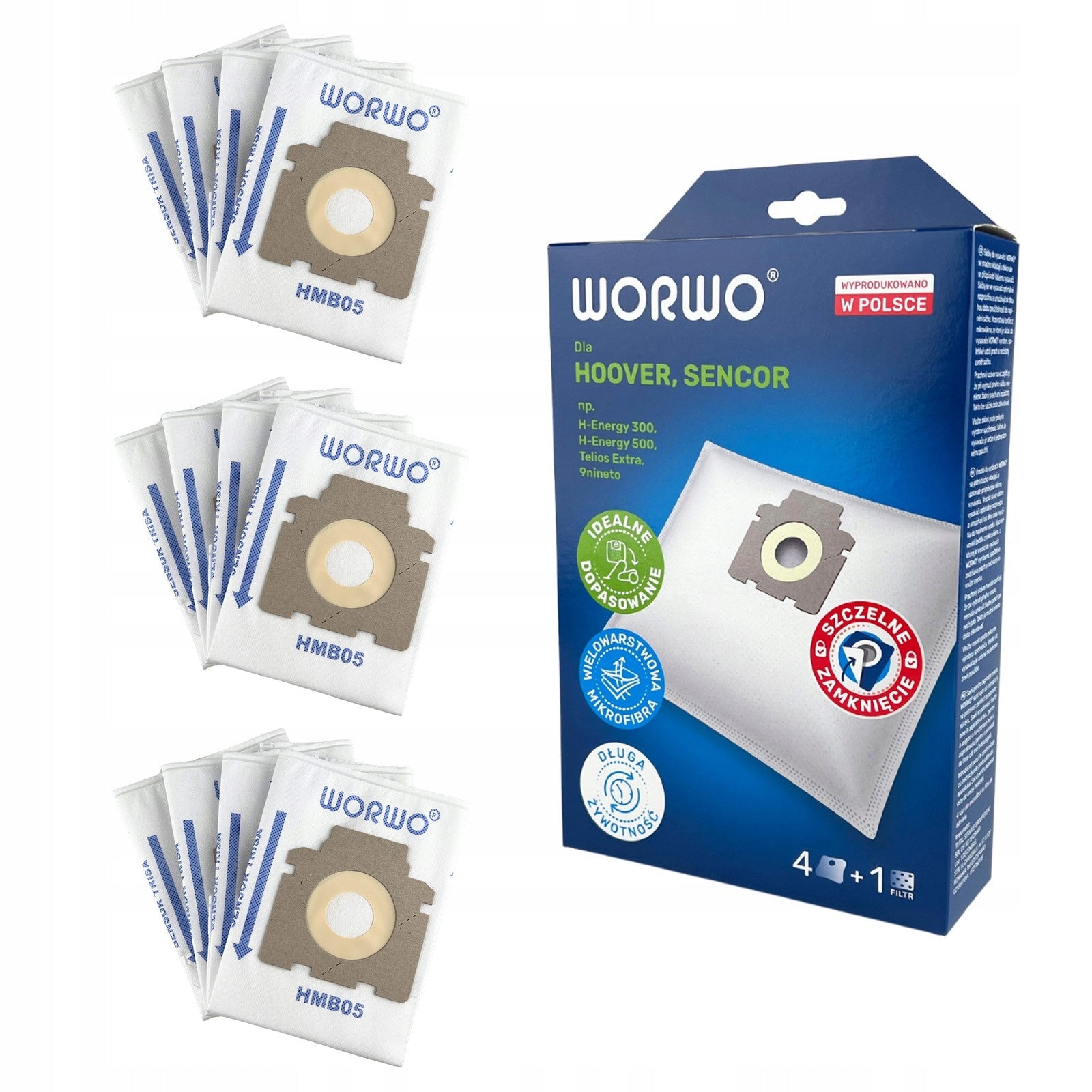 12PCS BAGS for Hoover H-Power 300 HP322PET 011 850W VACUUM CLEANER Manufacturer Worwo