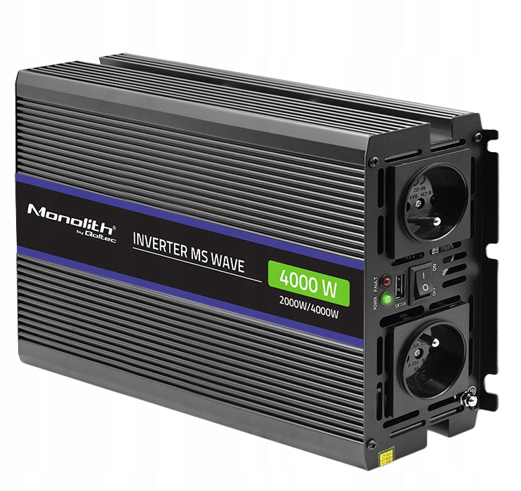 12V 230V 2000W/4000W QOLTEC MONOLITH CAR BATTERY CONVERTER Brand Qoltec