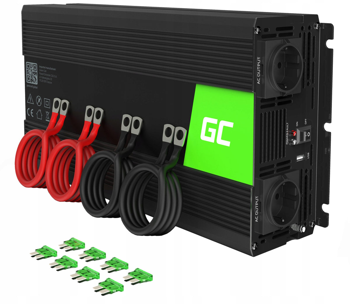 12V 230V 3000W 6000W CAR BATTERY CONVERTER GREEN CELL + USB